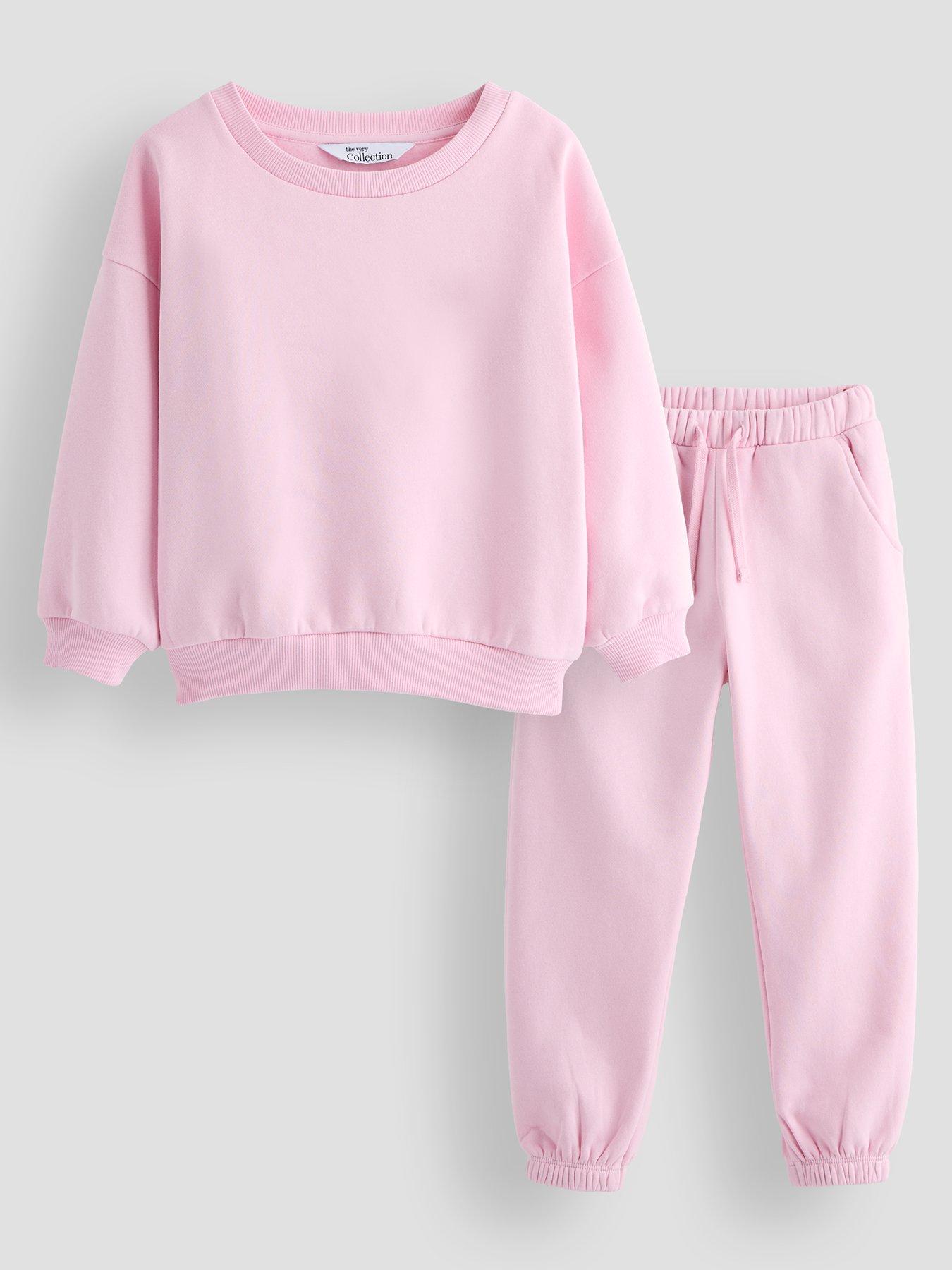 The Very Collection Girls Co-Ord Set with Long Sleeve Sweatshirt and Joggers - Pink