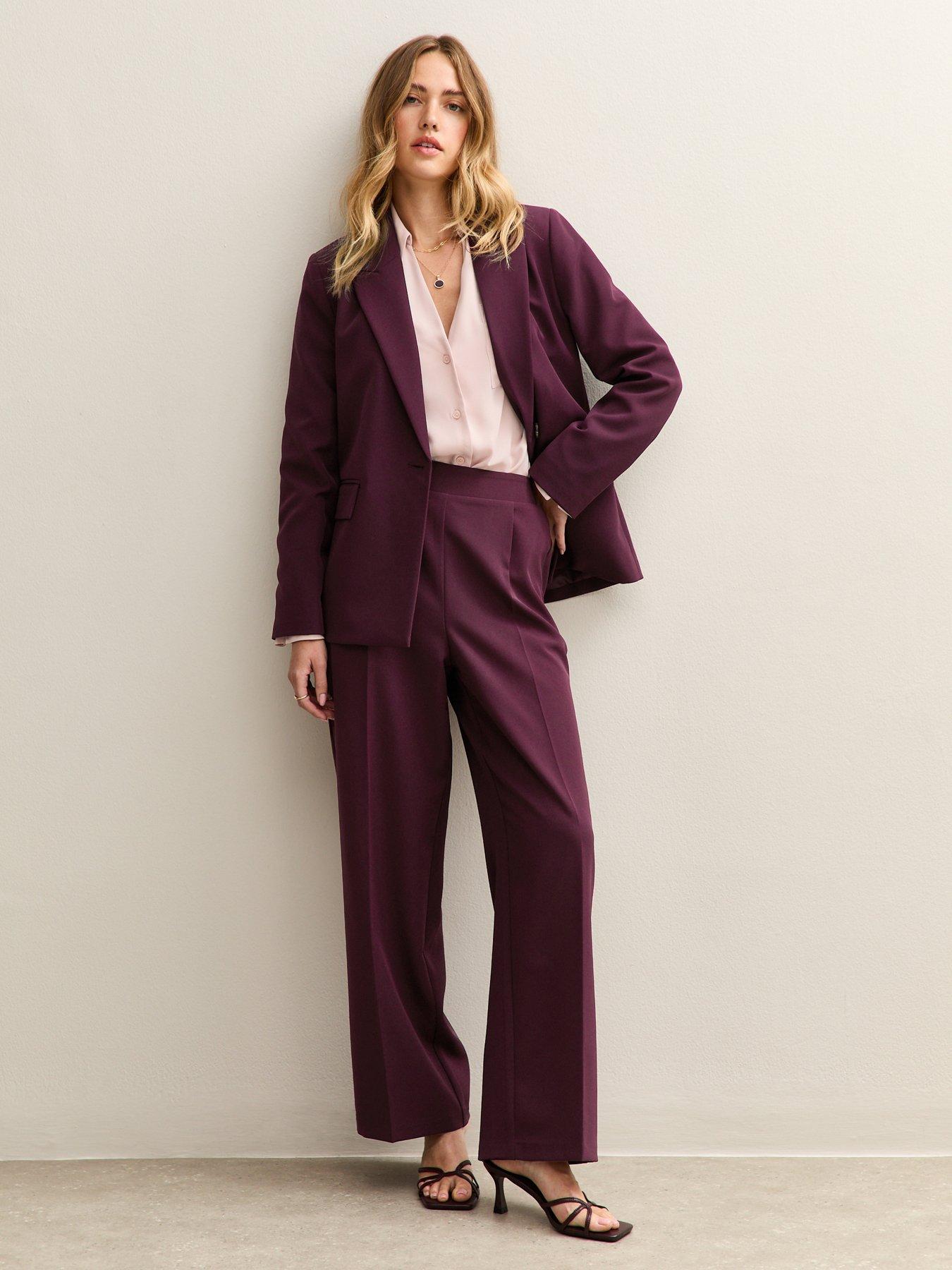  image of new-look-pull-on-wide-leg-trousers-burgundy