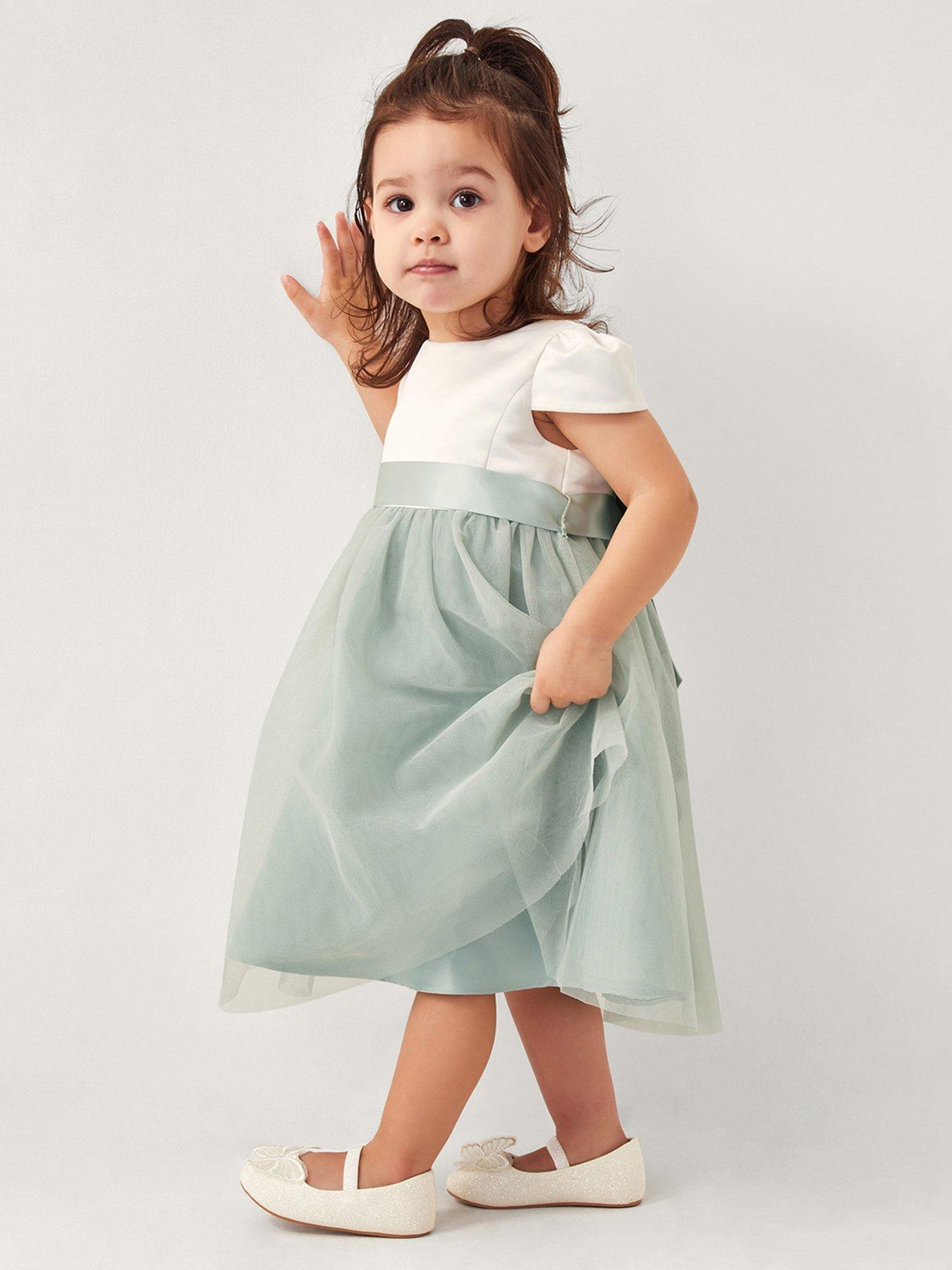 Monsoon Baby Girls Tulle Bridesmaid Dress - Light Green