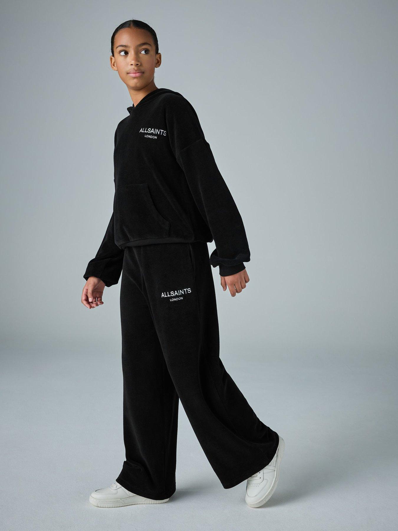  image of smallsaints-older-girls-velour-hoodie-set-black