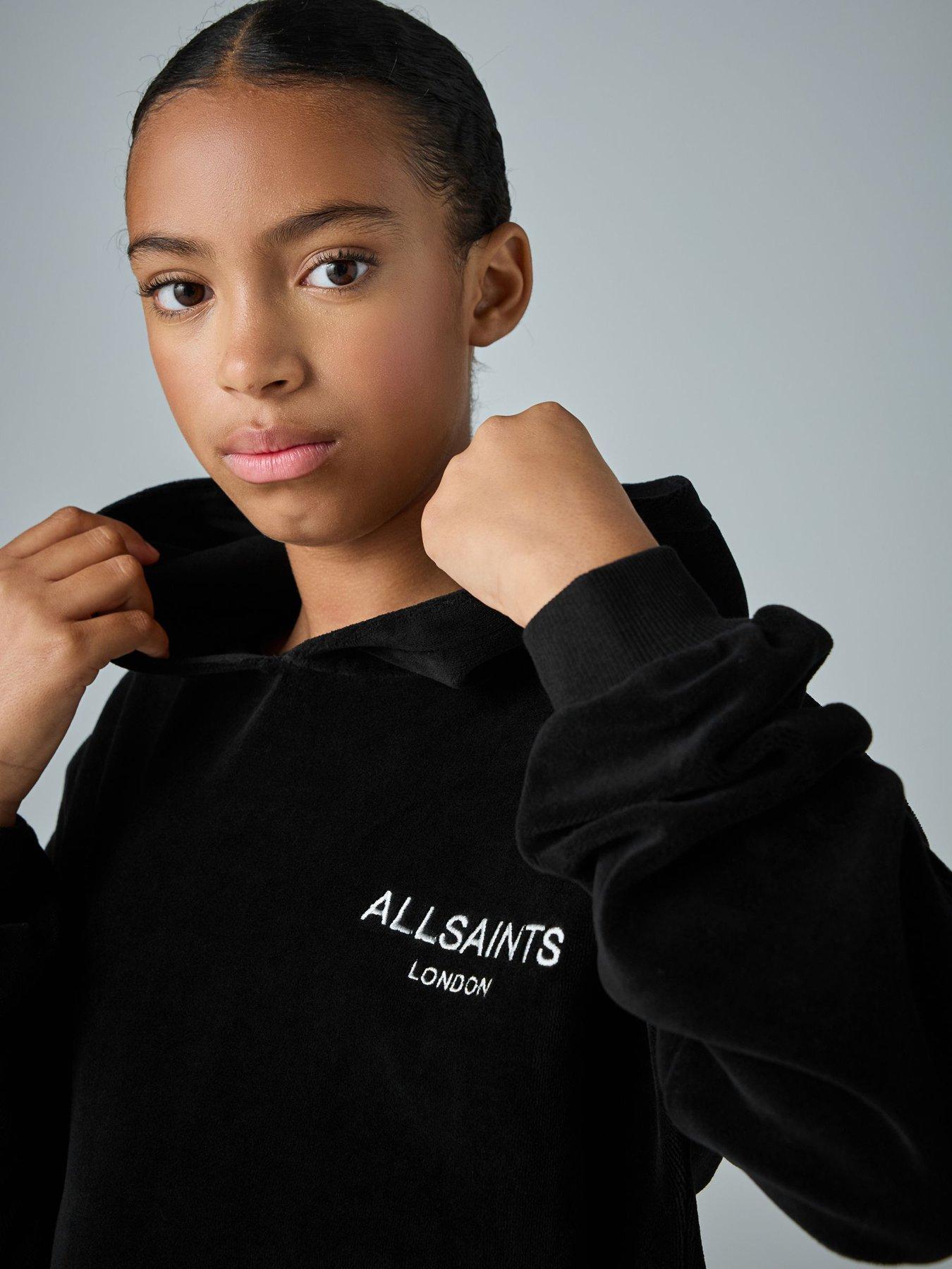  image of smallsaints-older-girls-velour-hoodie-set-black