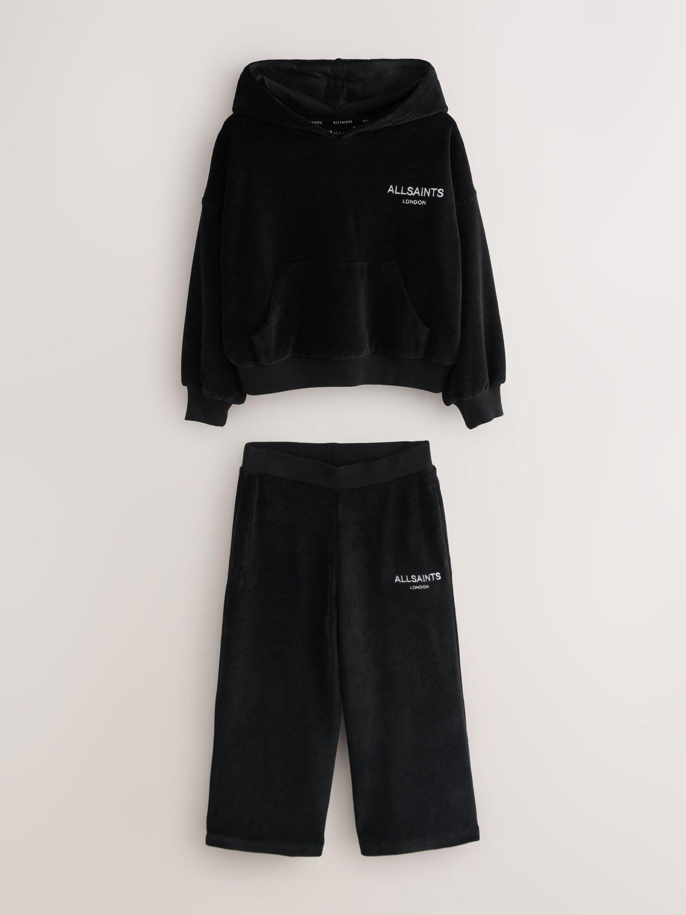  image of smallsaints-older-girls-velour-hoodie-set-black