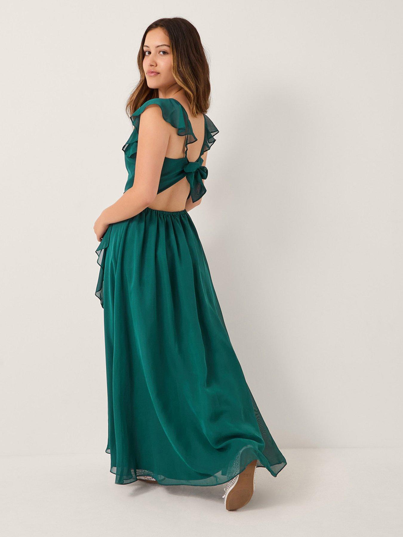  image of monsoon-girls-indie-tie-back-prom-dress-green