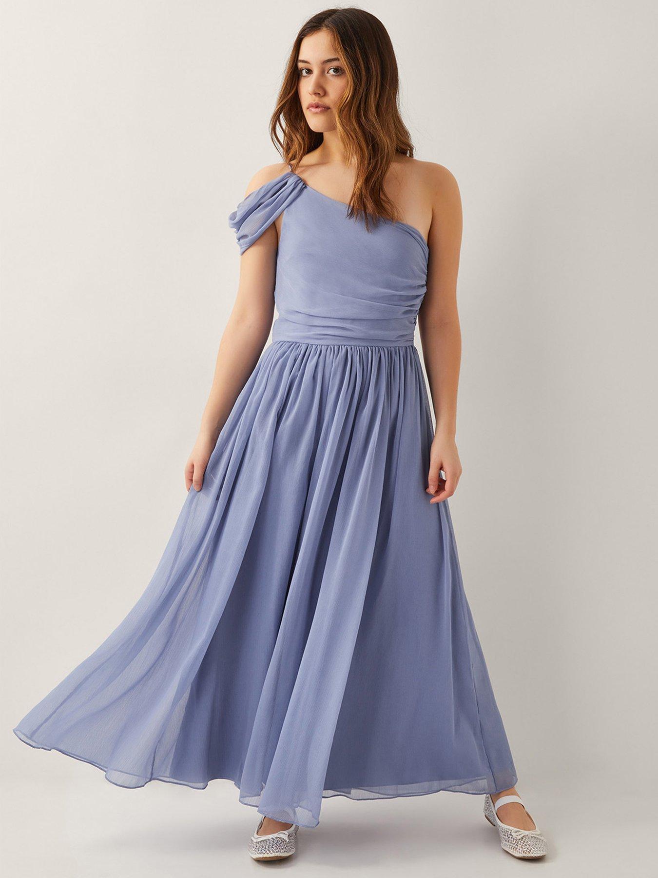 Monsoon Girls Texas One Shoulder Prom Dress - Light Blue