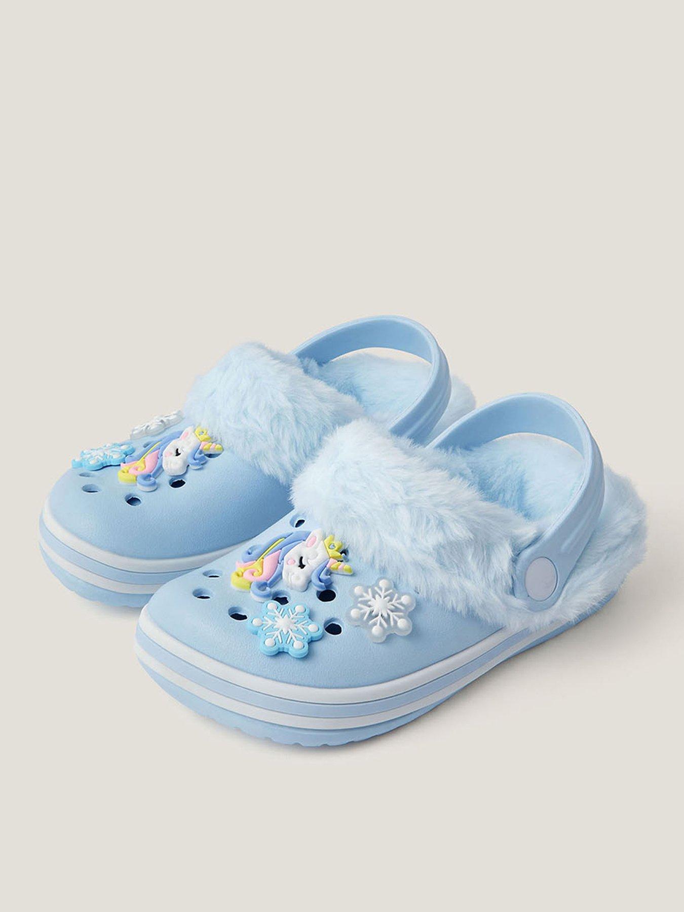 Image 1 of 3 of Monsoon Girls Fluffy Icy Unicorn Sling Back Shoe - Blue