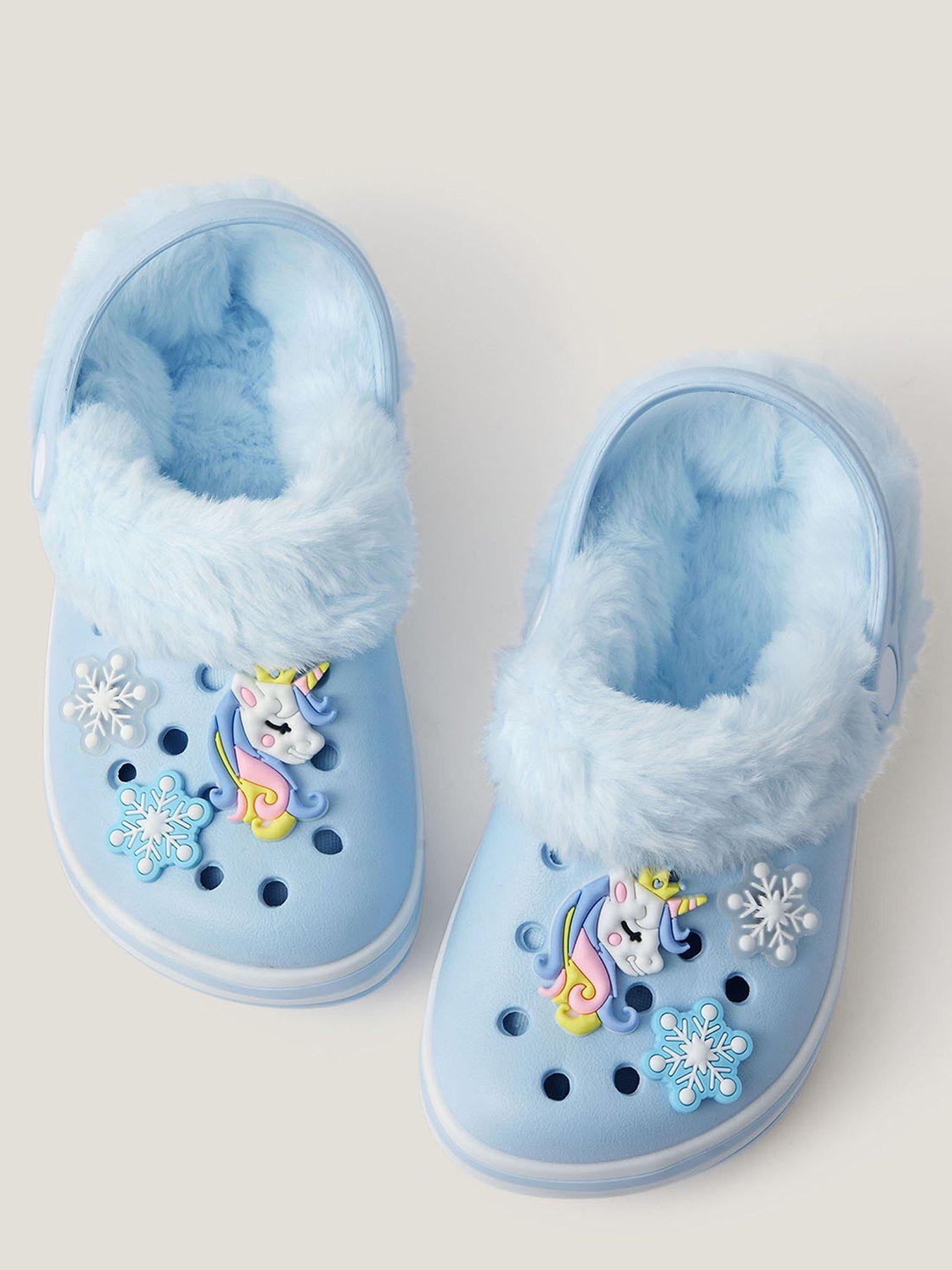 Image 3 of 3 of Monsoon Girls Fluffy Icy Unicorn Sling Back Shoe - Blue