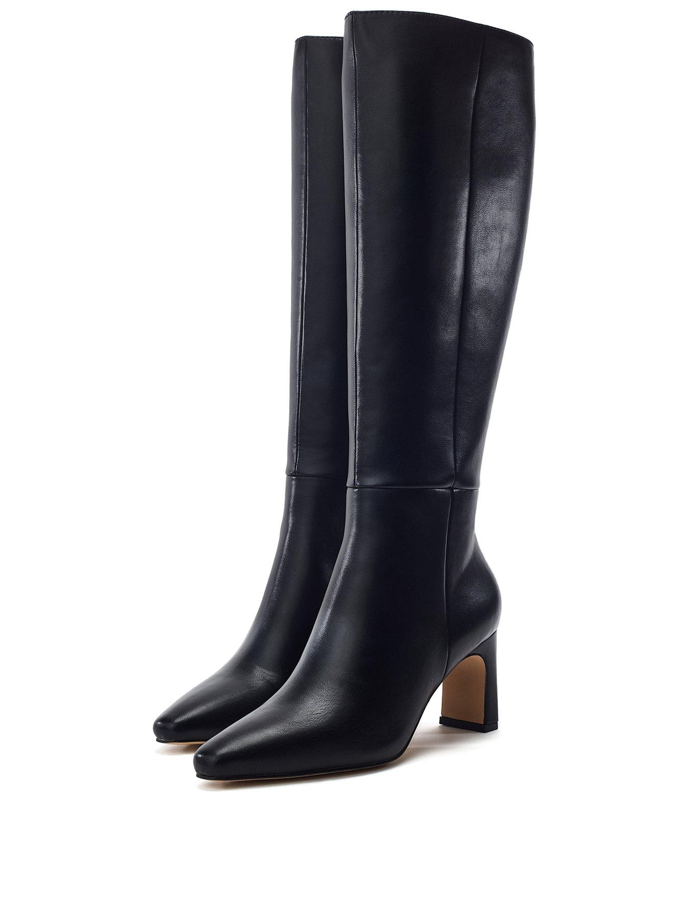 stillFront image of moda-in-pelle-santi-heeled-knee-boot-black