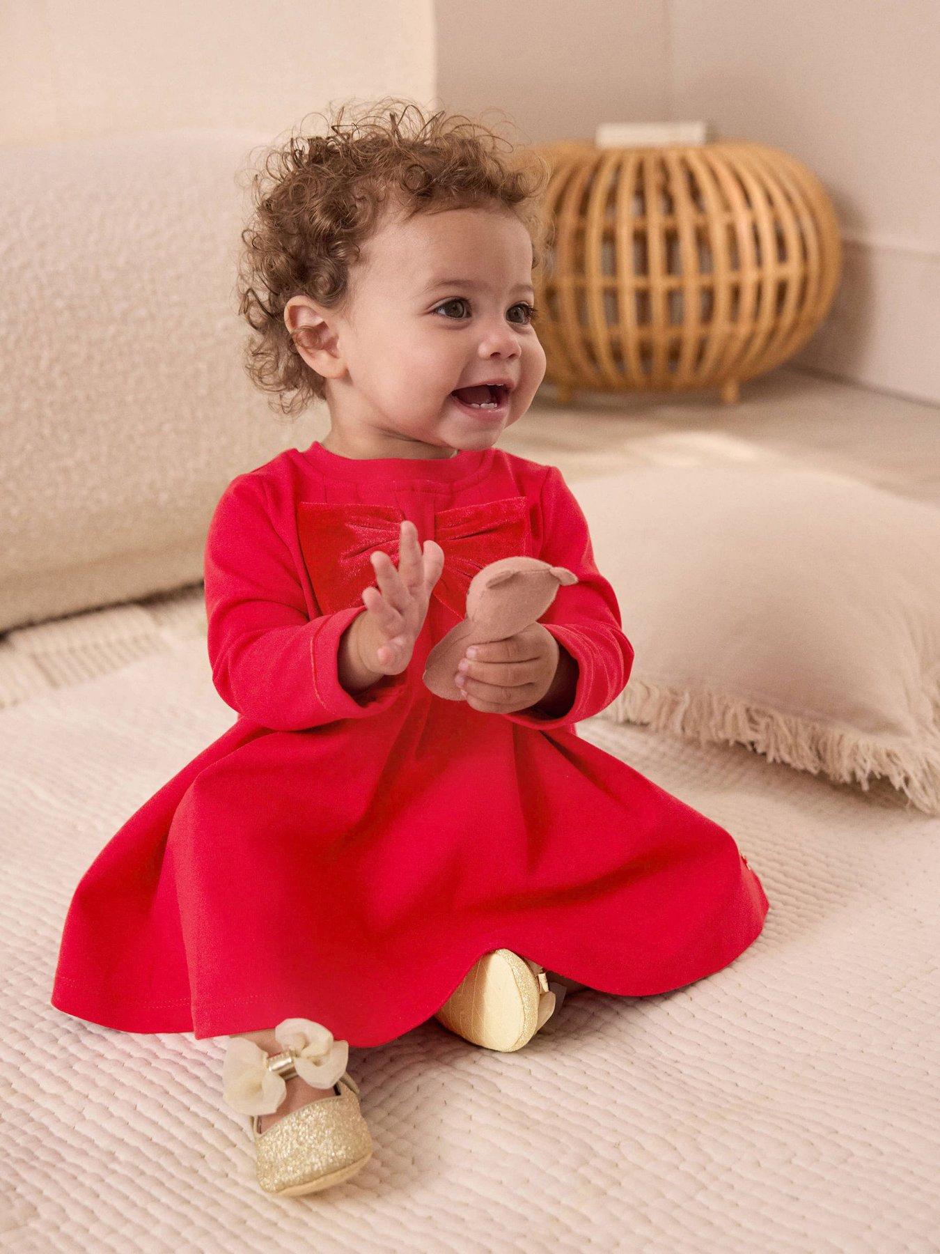  image of ted-baker-baby-girls-bow-dress-red