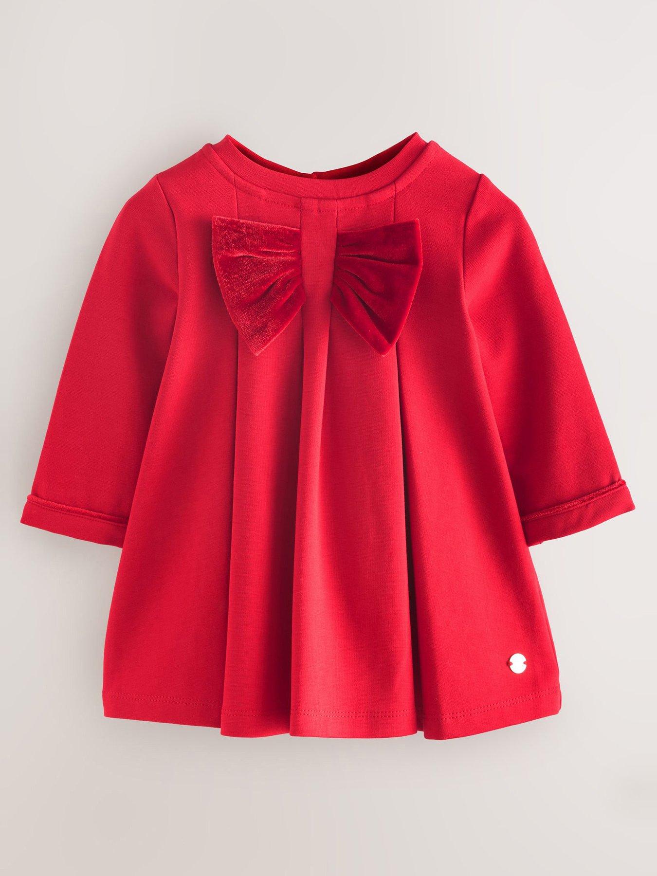  image of ted-baker-baby-girls-bow-dress-red