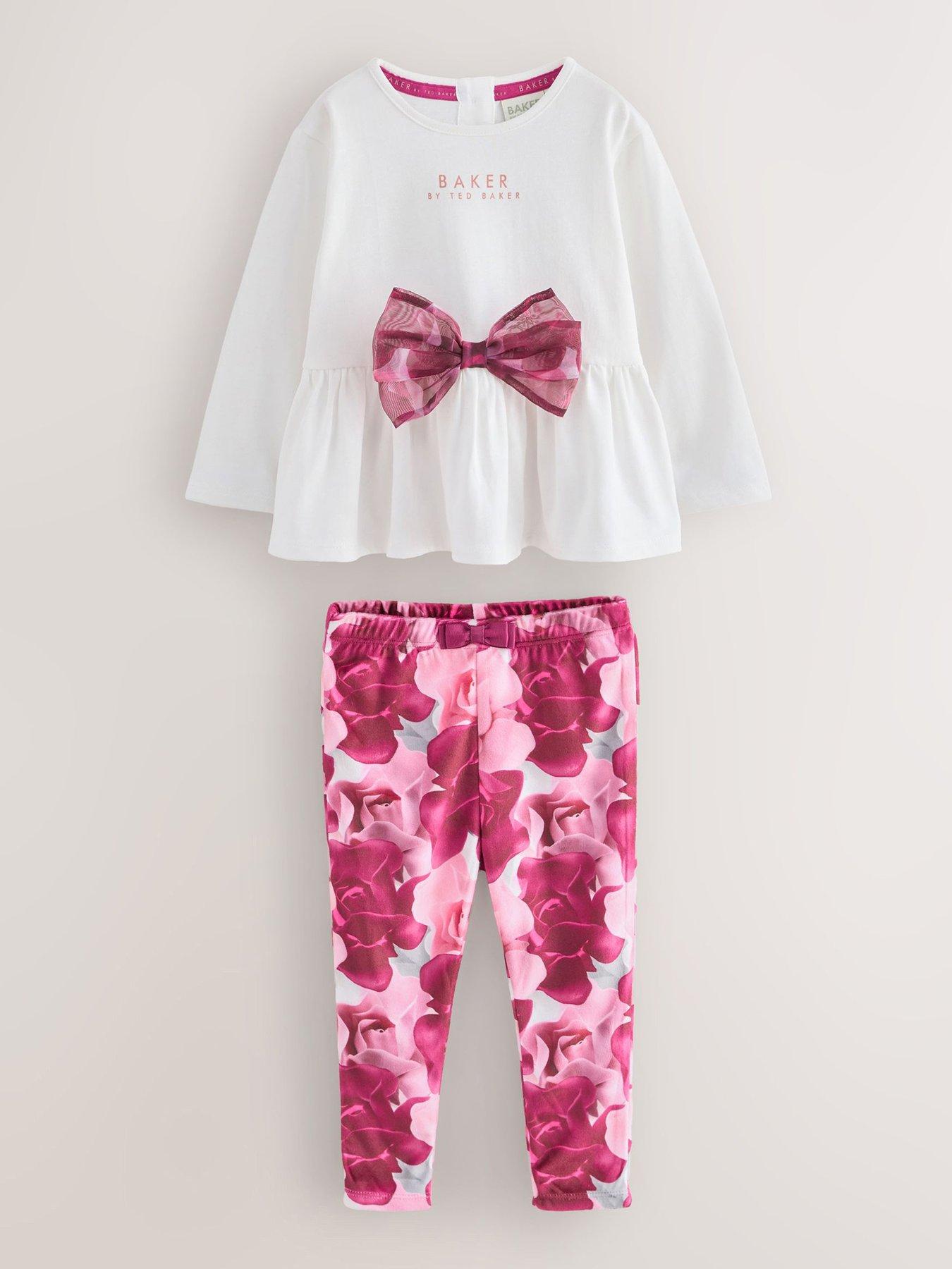 Ted Baker Younger Girls Bow Top  &  Legging Set - Red