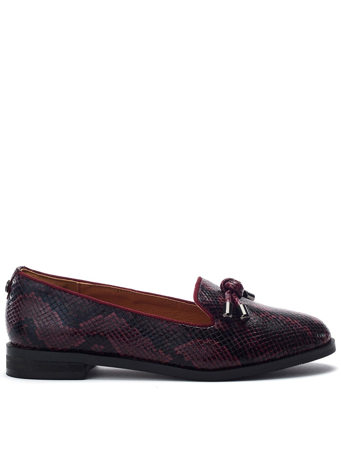  image of moda-in-pelle-fillipa-loafer-burgundy-snake-print