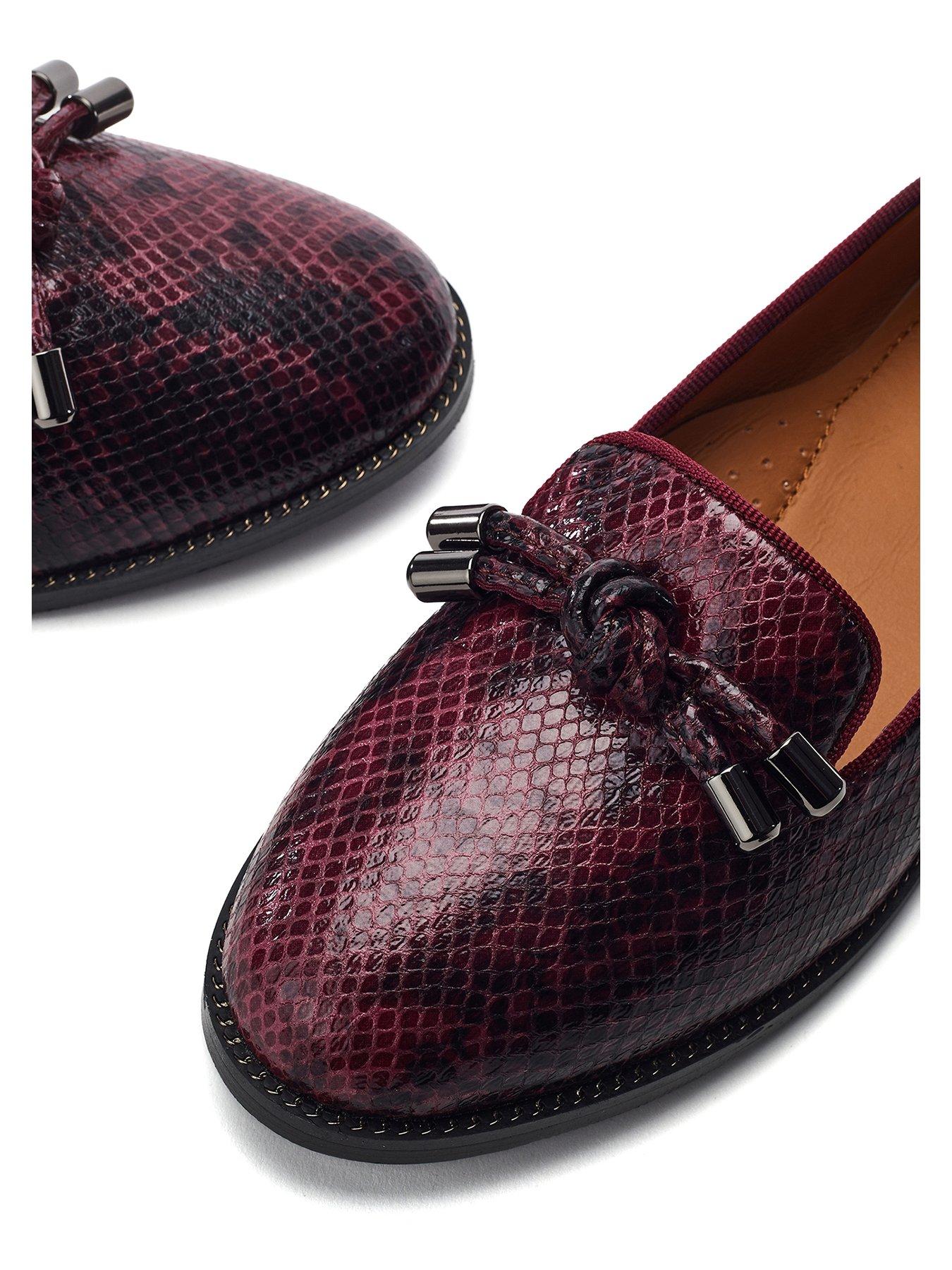  image of moda-in-pelle-fillipa-loafer-burgundy-snake-print