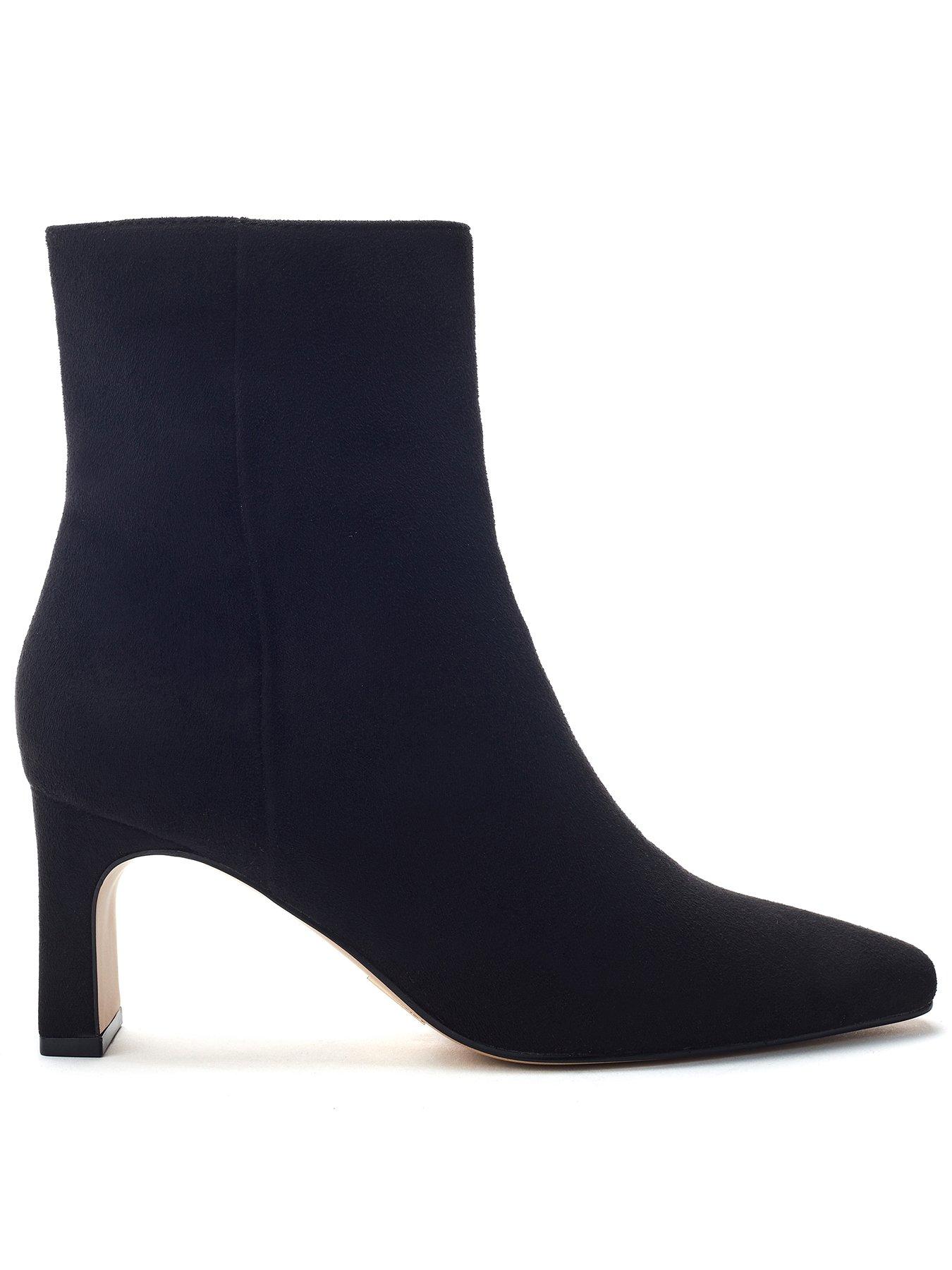 Moda In Pelle Opalia Heeled Suedette Ankle Boot - Black