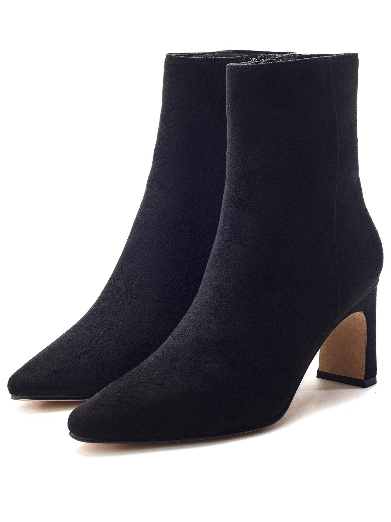 stillFront image of moda-in-pelle-opalia-heeled-suedette-ankle-boot-black