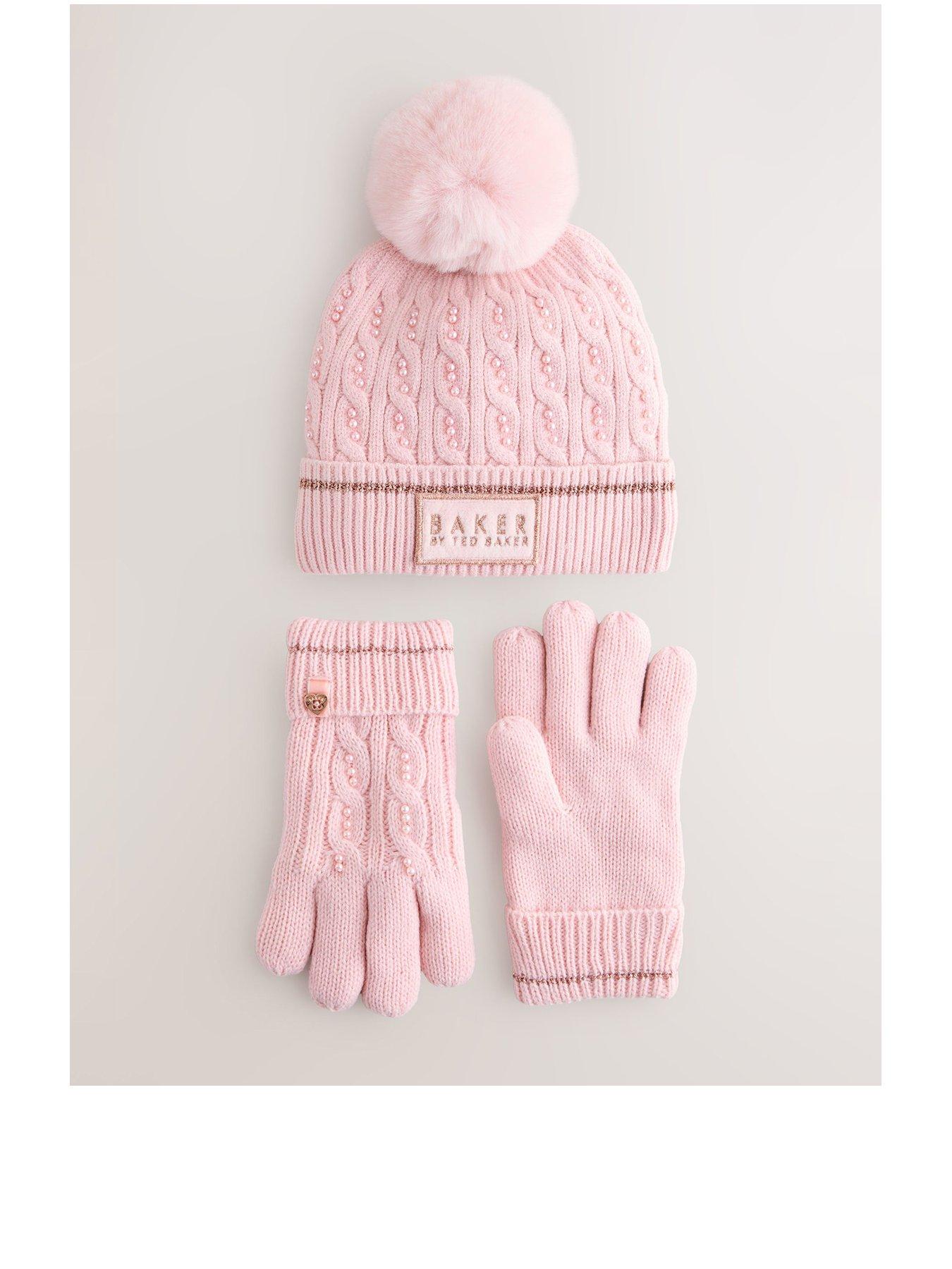 Ted Baker Older Girls Pearl Hat Set - Pink