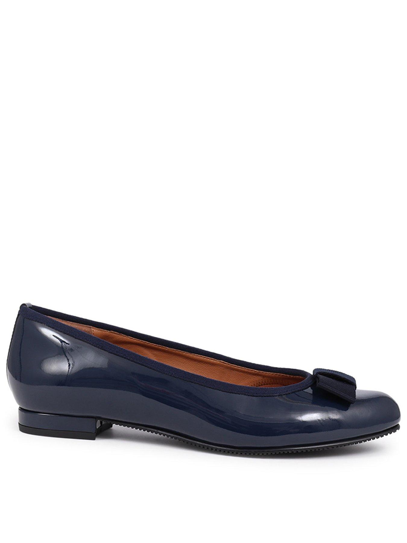 Jones The Bootmaker Soleil Wide Fit Patent Ballerina - Navy