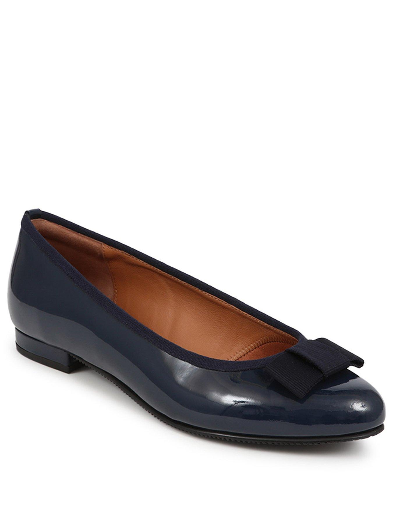 stillFront image of jones-bootmaker-soleil-wide-fit-patent-ballerina-navy