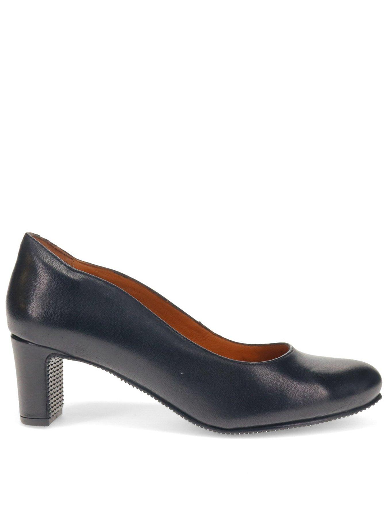 Jones Bootmaker Zoey Wide Fit Leather Court Shoe - Black