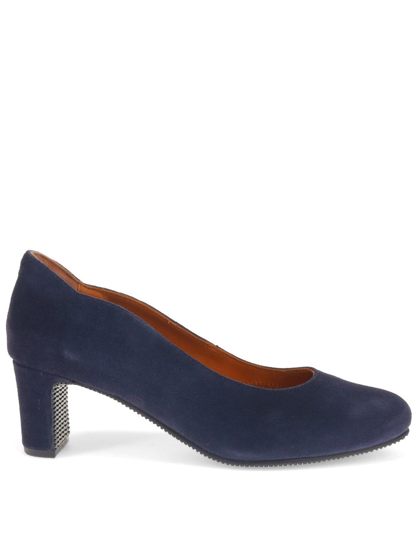 Jones The Bootmaker Zoey Wide Fit Suede Court Shoe - Navy