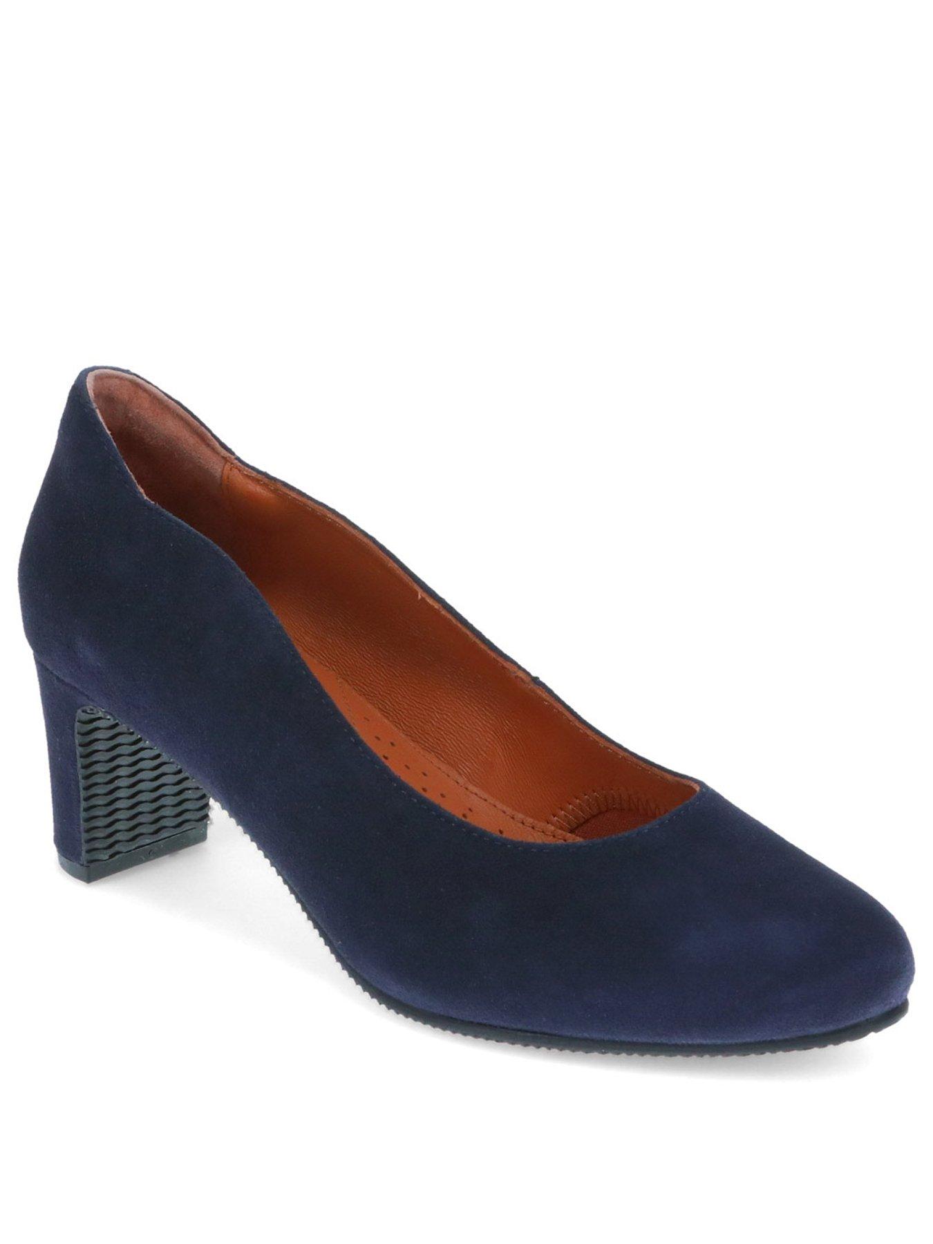stillFront image of jones-bootmaker-zoey-wide-fit-suede-court-shoe-navy