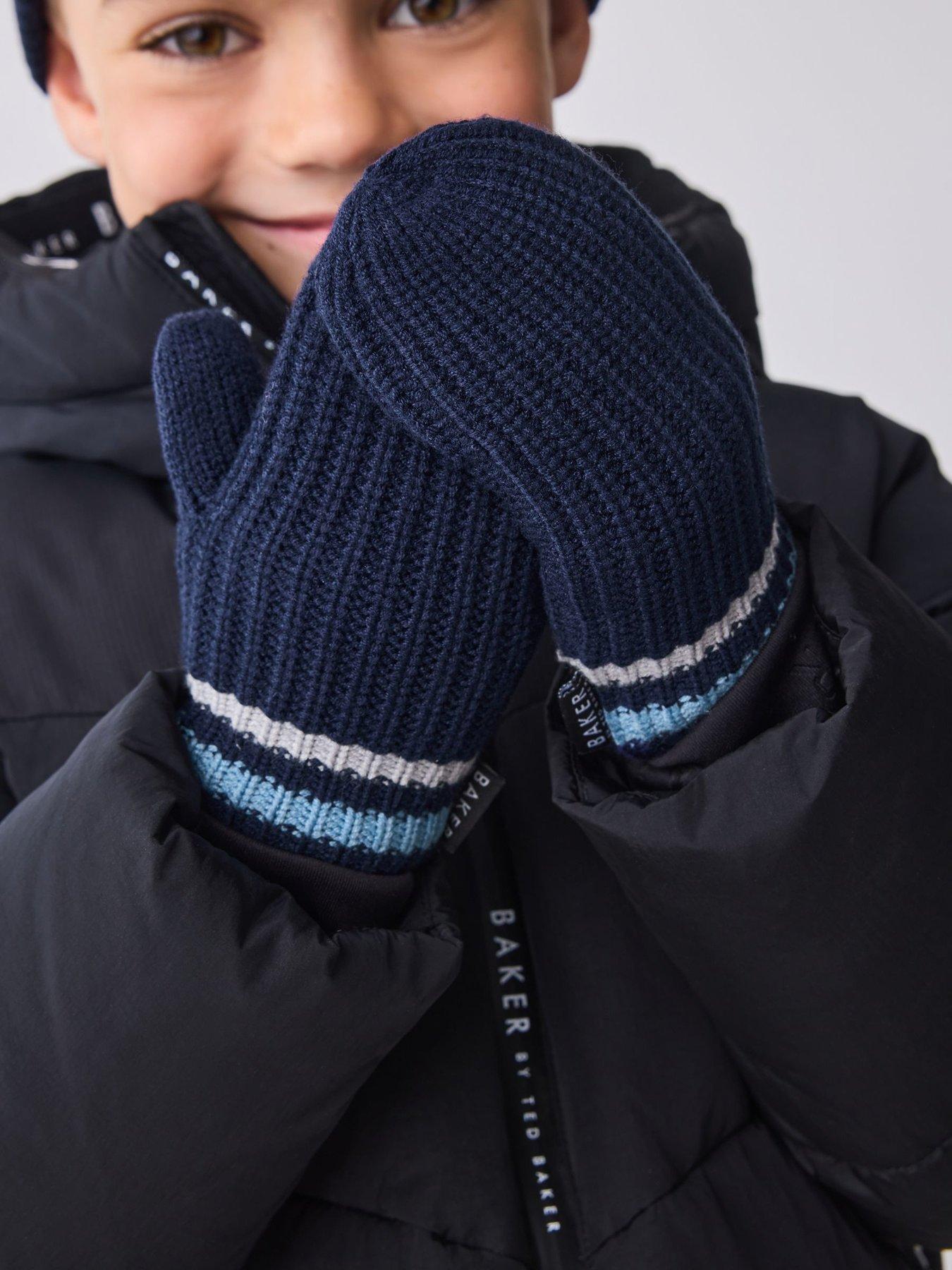 Image 6 of 6 of Ted Baker Younger Boys Pom Hat Set - Navy