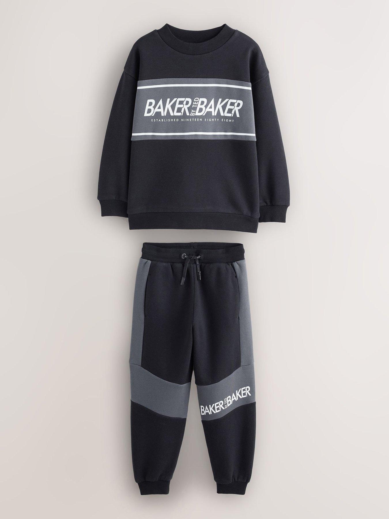 Ted Baker Older Boys Panel Sweat Set - Black