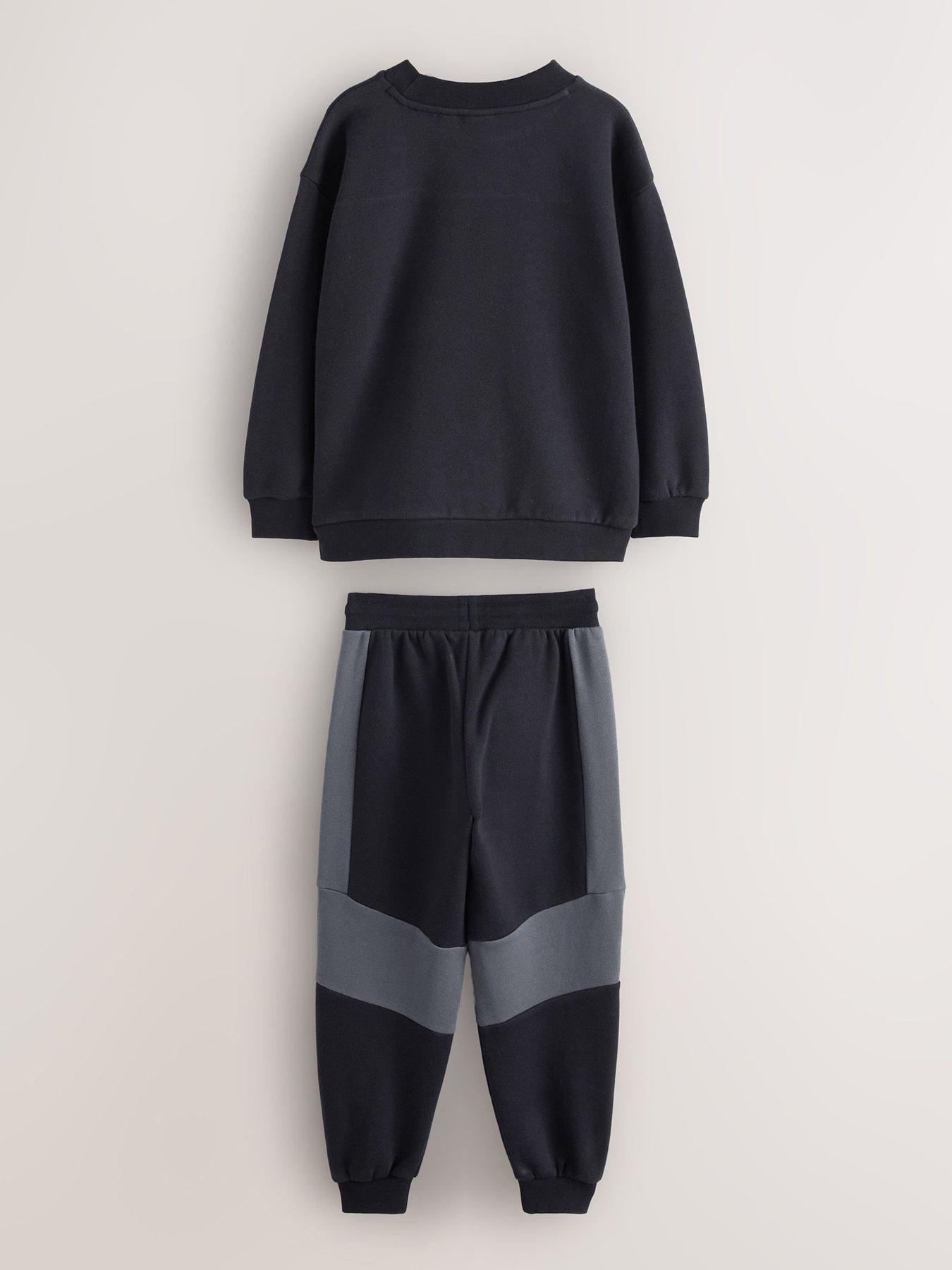 Image 2 of 6 of Ted Baker Older Boys Panel Sweat Set - Black