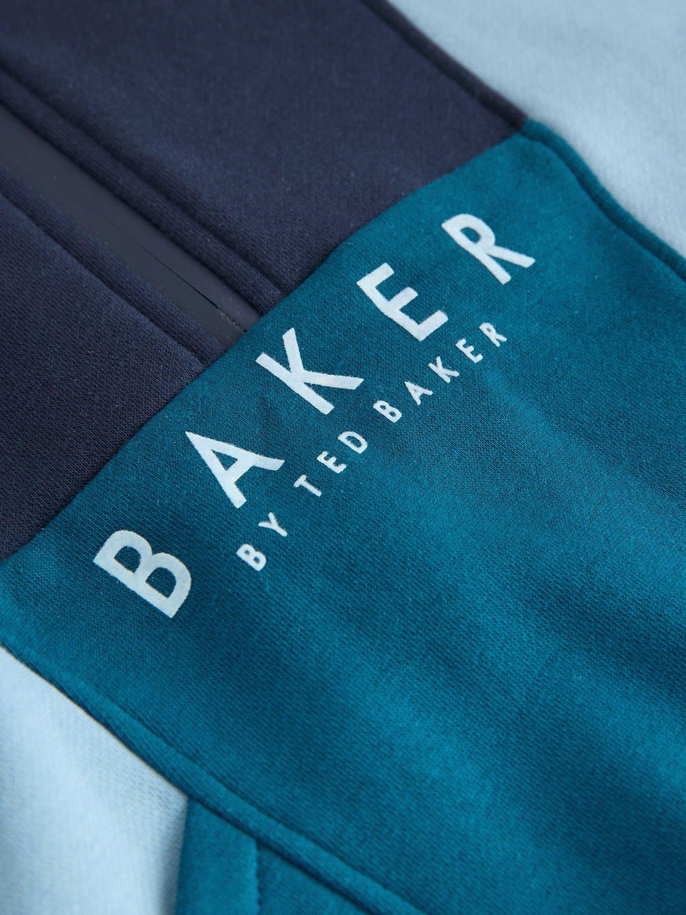  image of ted-baker-older-boys-colourblock-sweat-top-set-blue