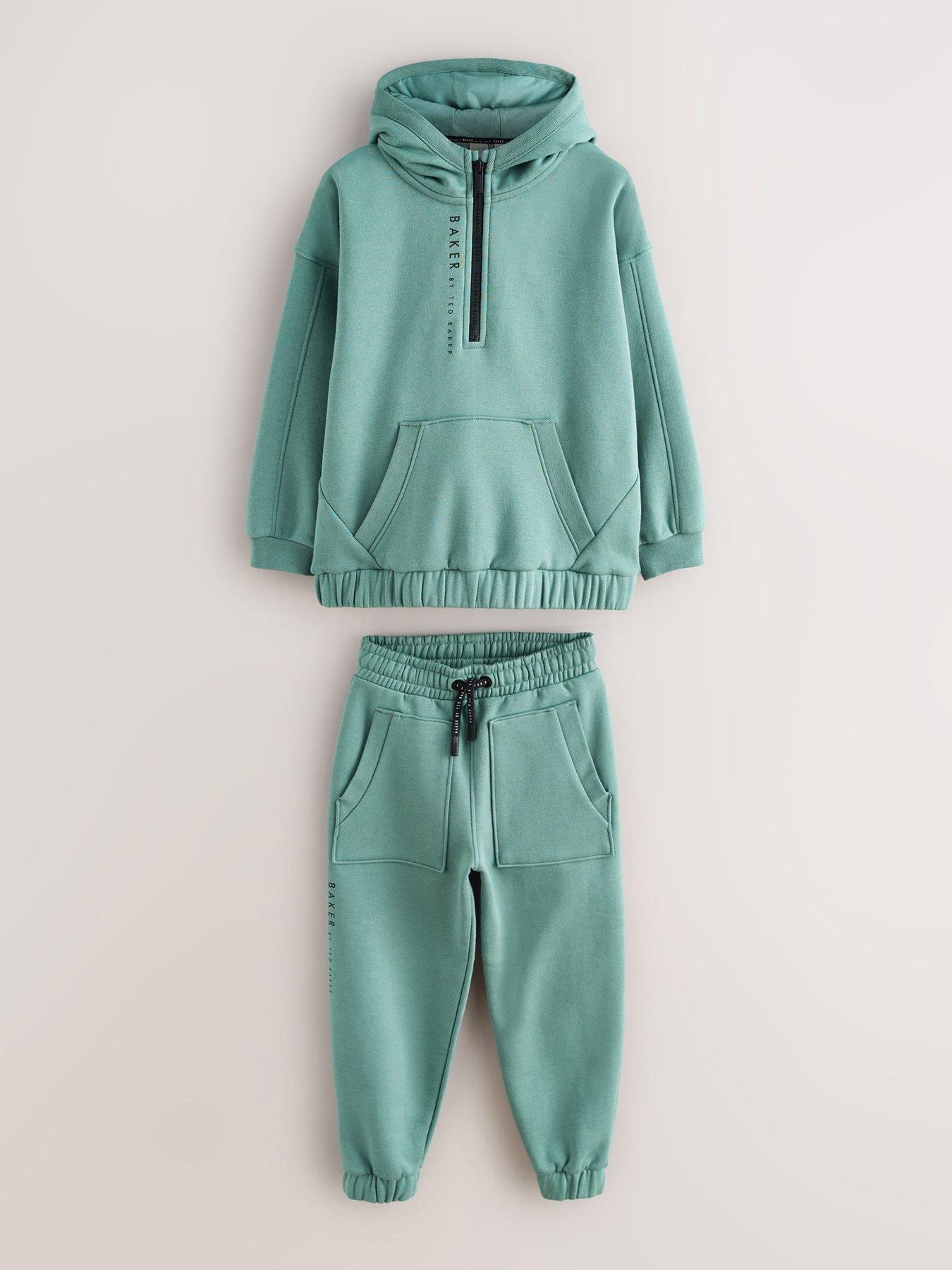  image of ted-baker-older-boys-hoodie-amp-jogger-set-green
