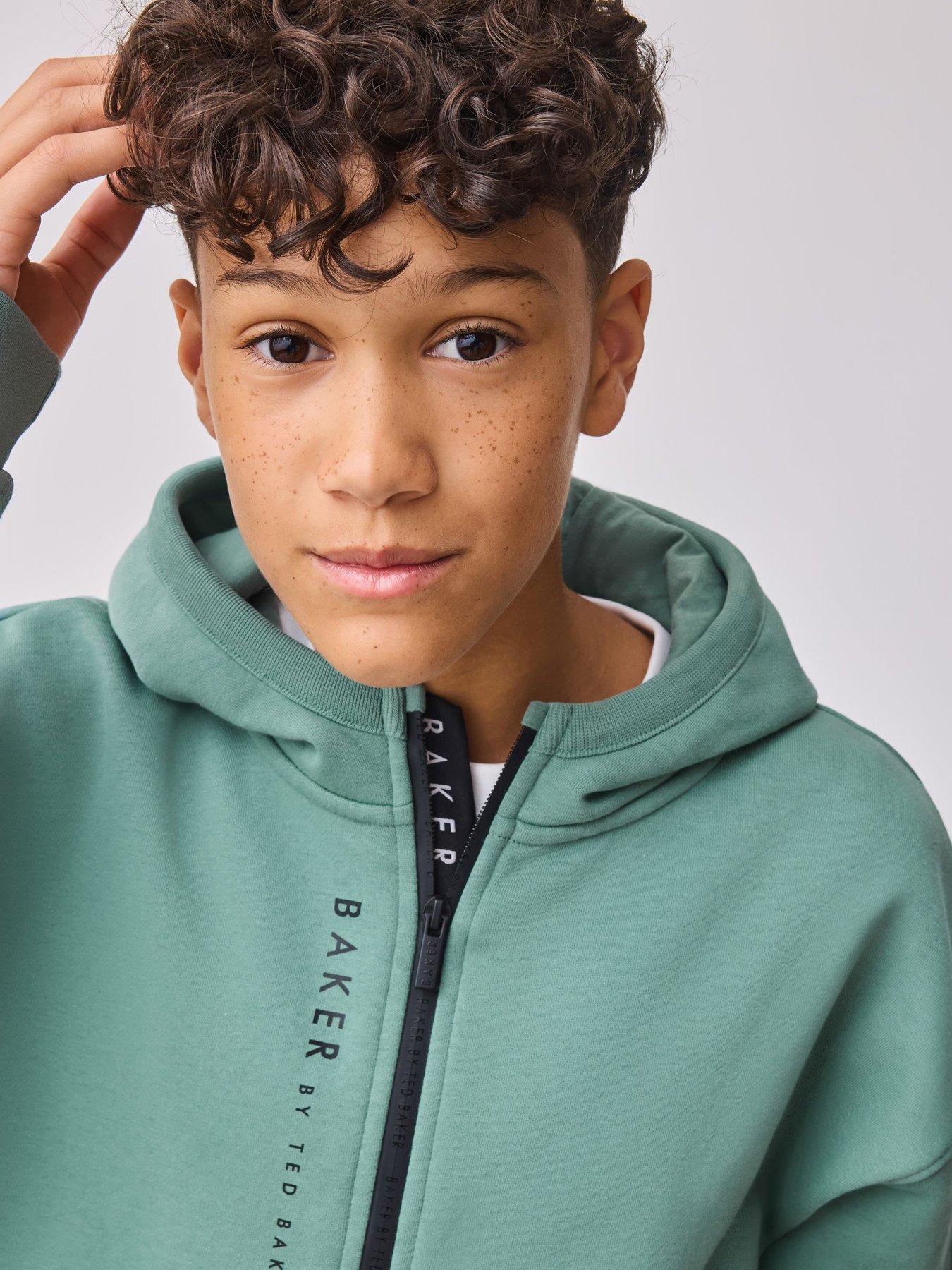  image of ted-baker-older-boys-hoodie-amp-jogger-set-green