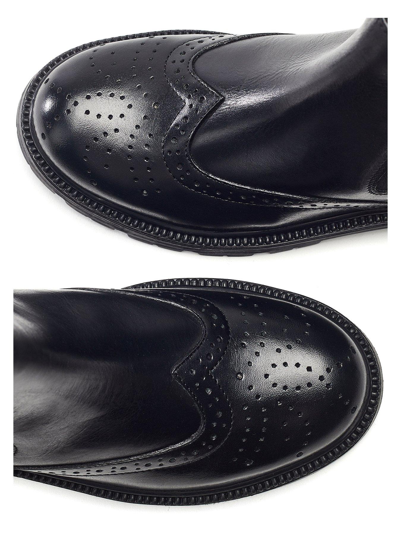  image of moda-in-pelle-chunky-chelsea-boot-with-broguing-detail--black