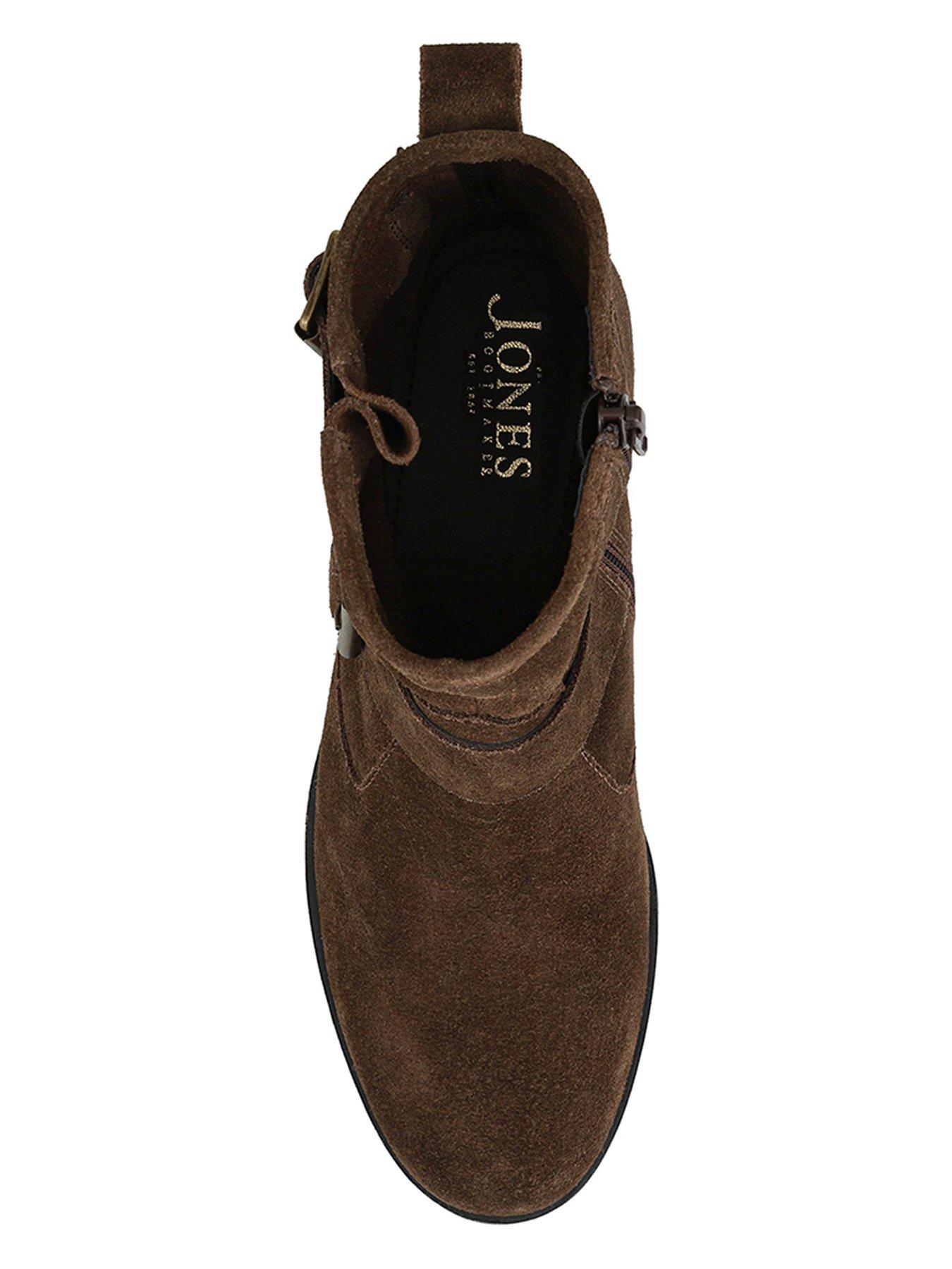  image of jones-bootmaker-maribel-suede-buckle-ankle-boot-brown