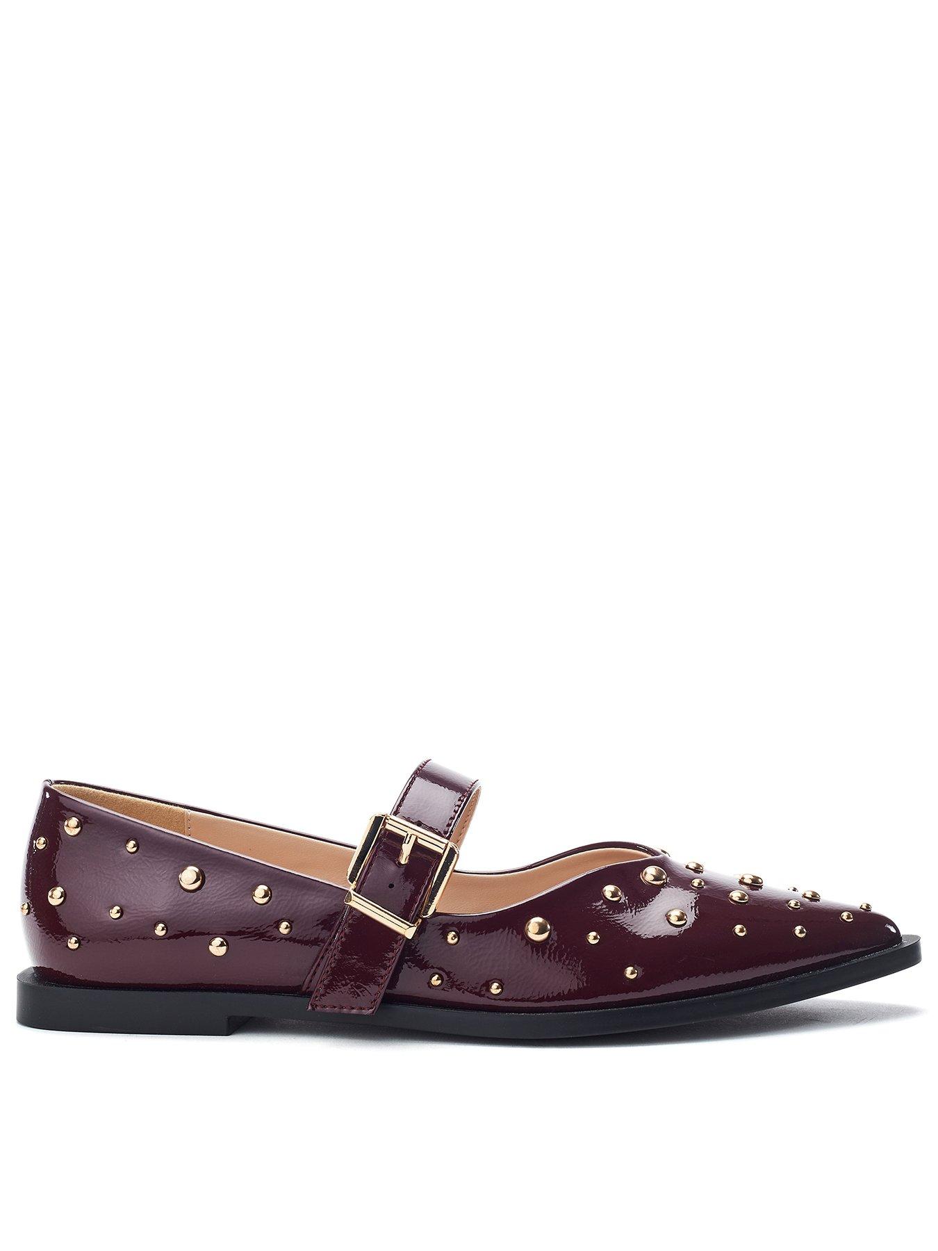 moda-in-pelle-flat-buckle-strap-mary-jane-with-stud-trim--burgundy