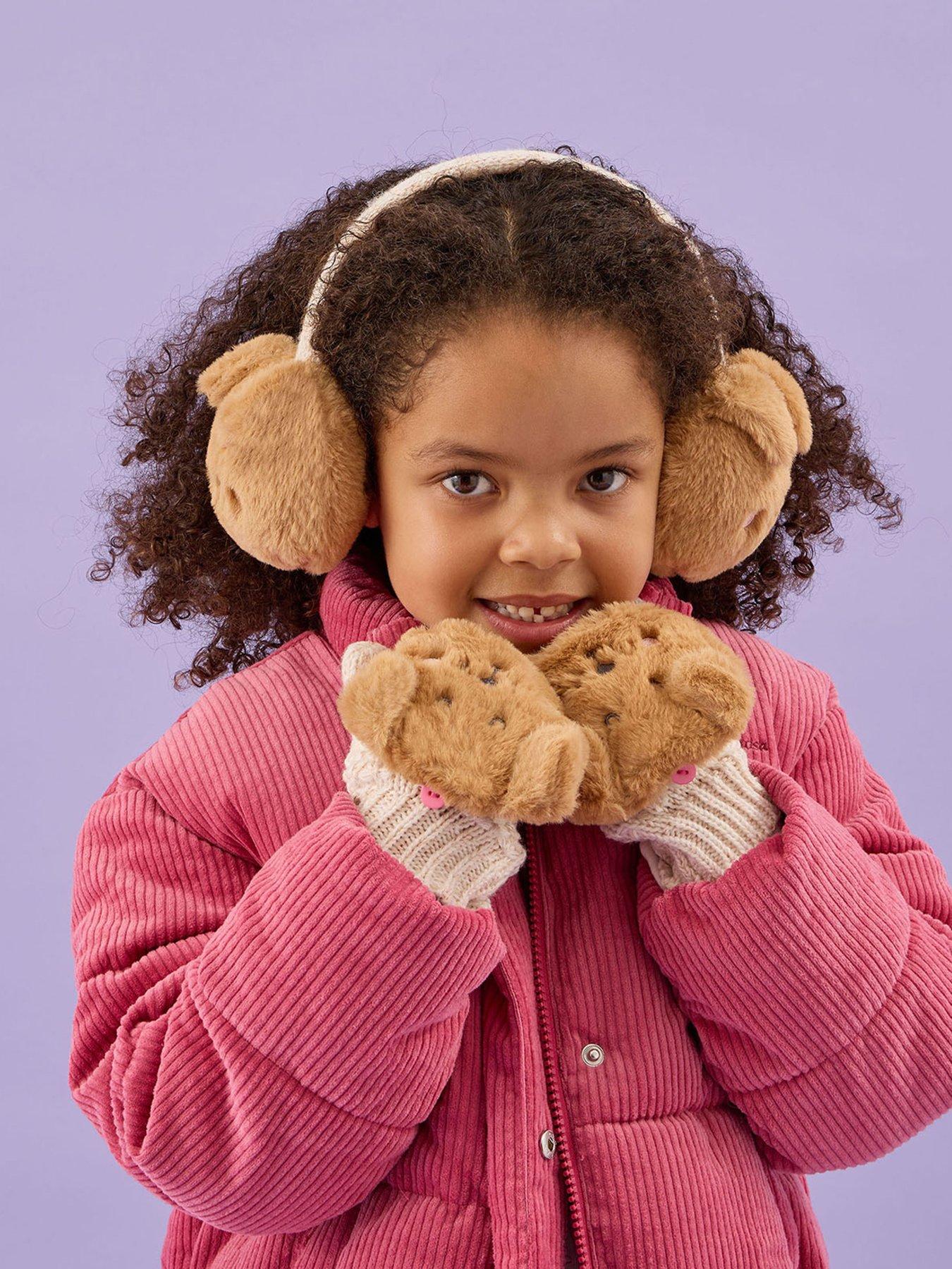 Image 2 of 3 of Accessorize Girls Sausage Dog Earmuffs &amp; Gloves Bundle - Brown