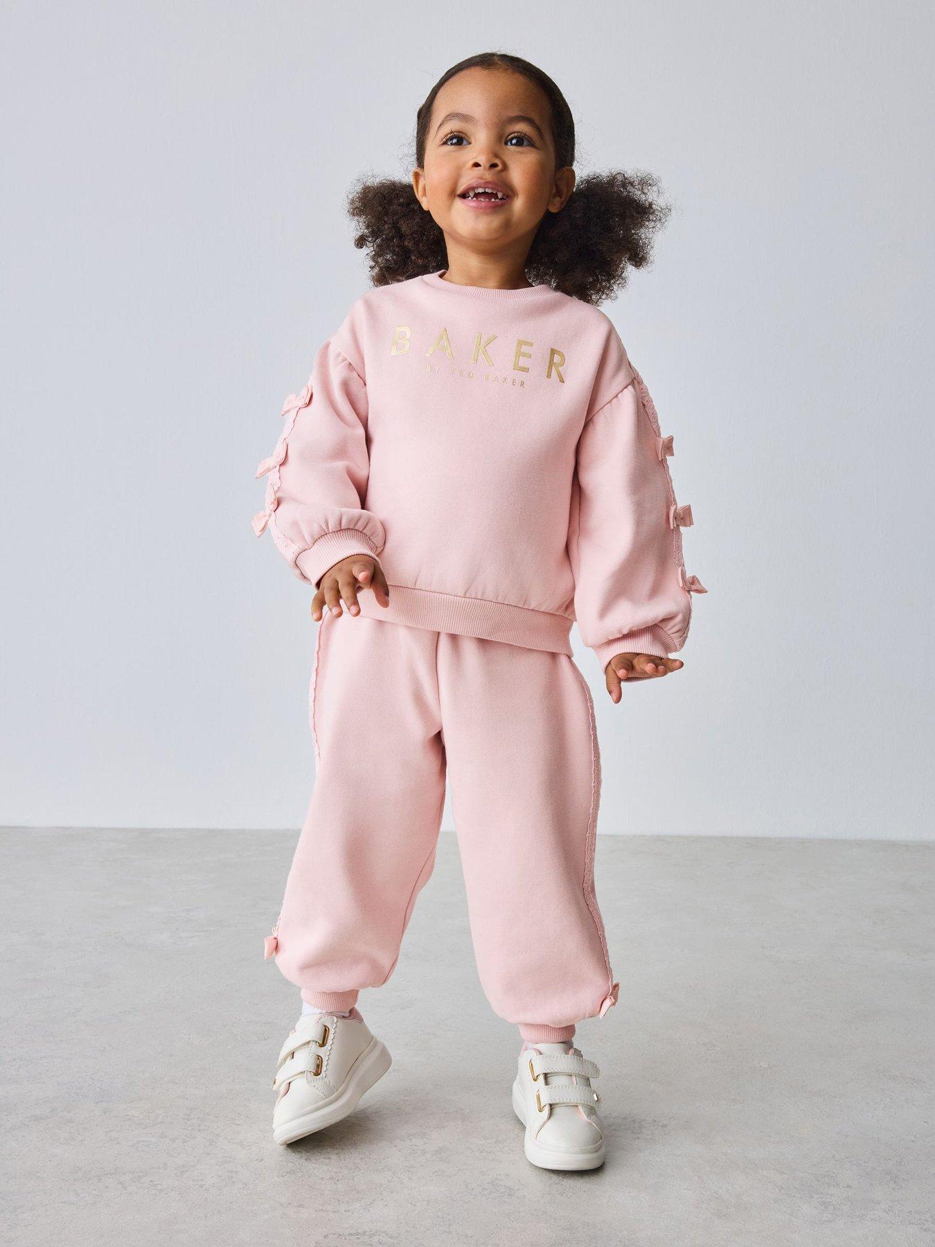  image of ted-baker-younger-girls-bow-sweat-set-pink