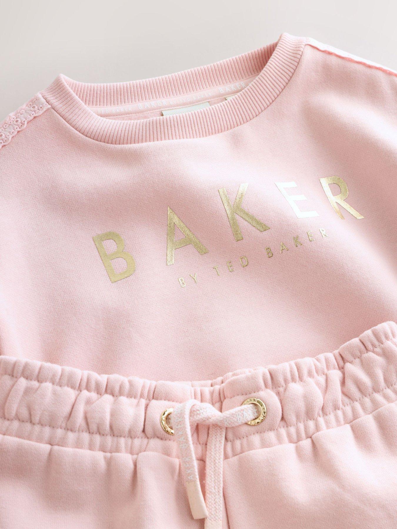  image of ted-baker-younger-girls-bow-sweat-set-pink