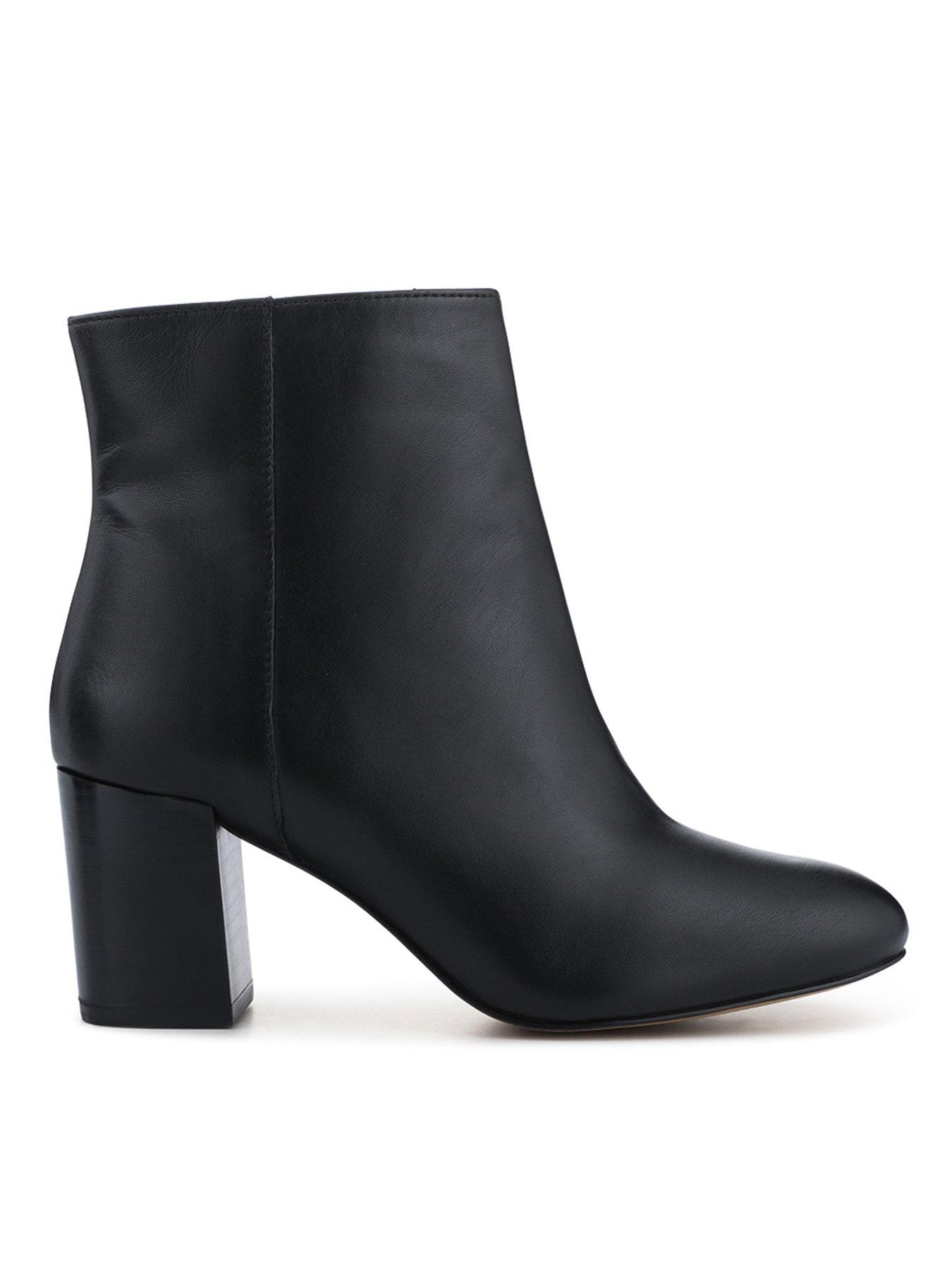  image of jones-bootmaker-neptune-wide-fit-heeled-ankle-boot-black