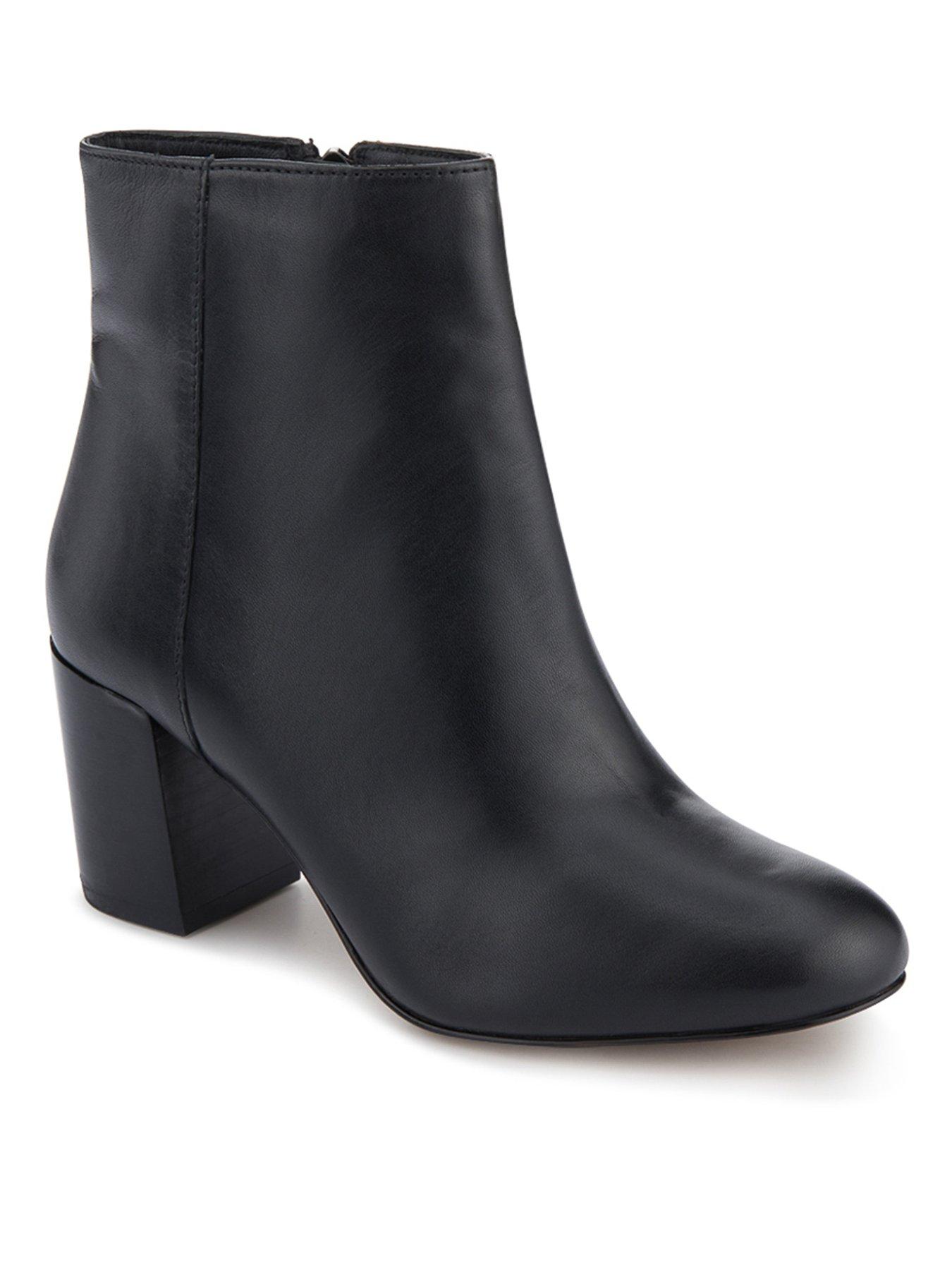  image of jones-bootmaker-neptune-wide-fit-heeled-ankle-boot-black