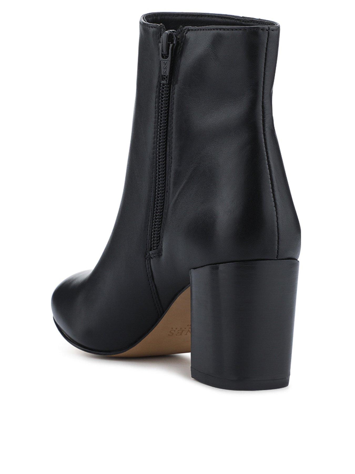  image of jones-bootmaker-neptune-wide-fit-heeled-ankle-boot-black