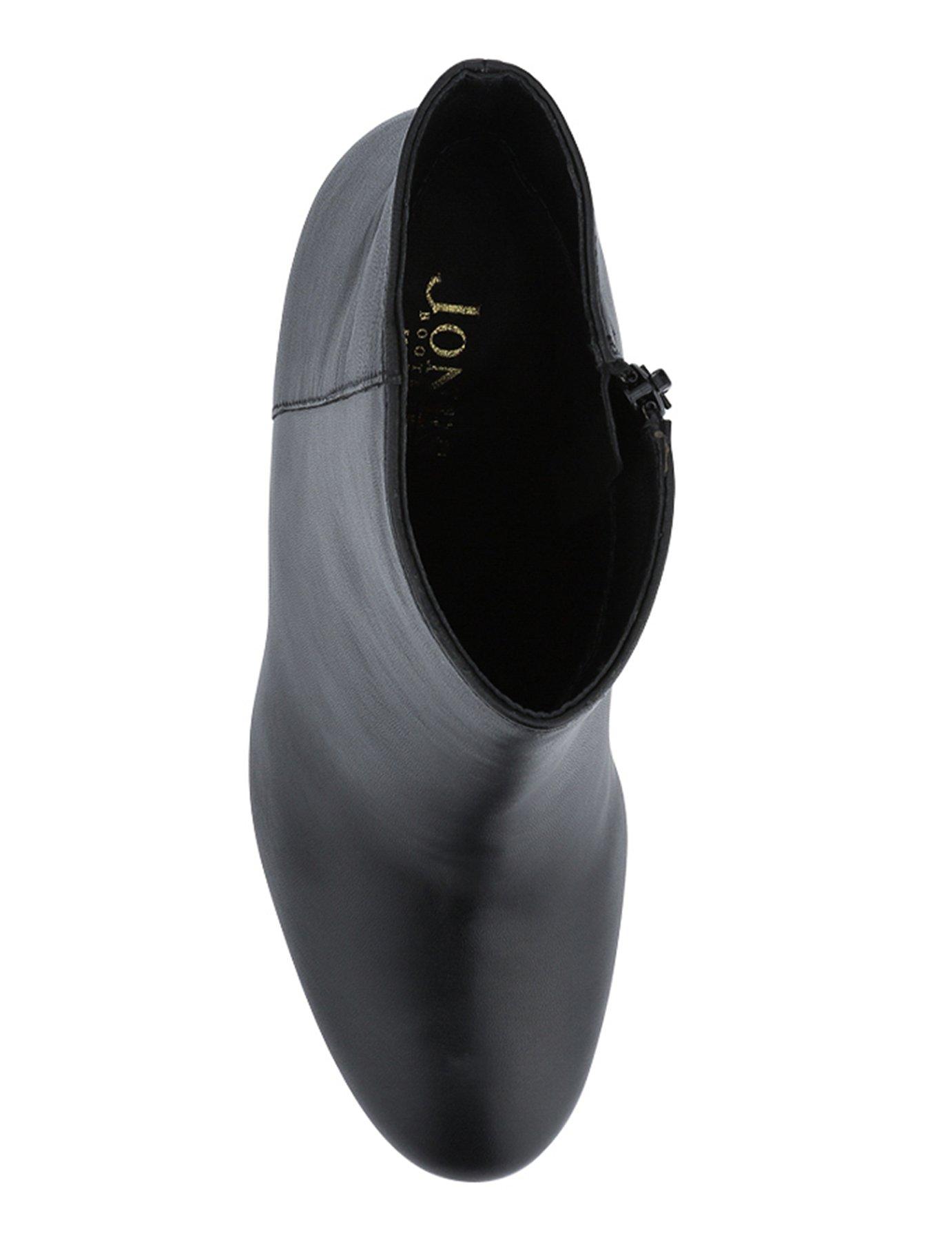  image of jones-bootmaker-neptune-wide-fit-heeled-ankle-boot-black