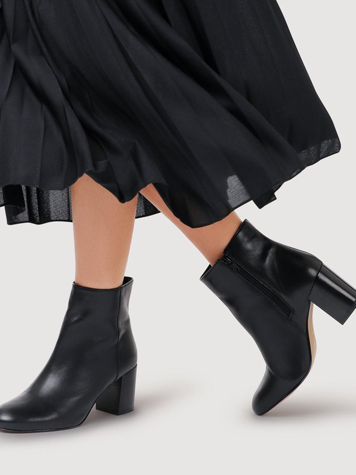  image of jones-bootmaker-neptune-wide-fit-heeled-ankle-boot-black