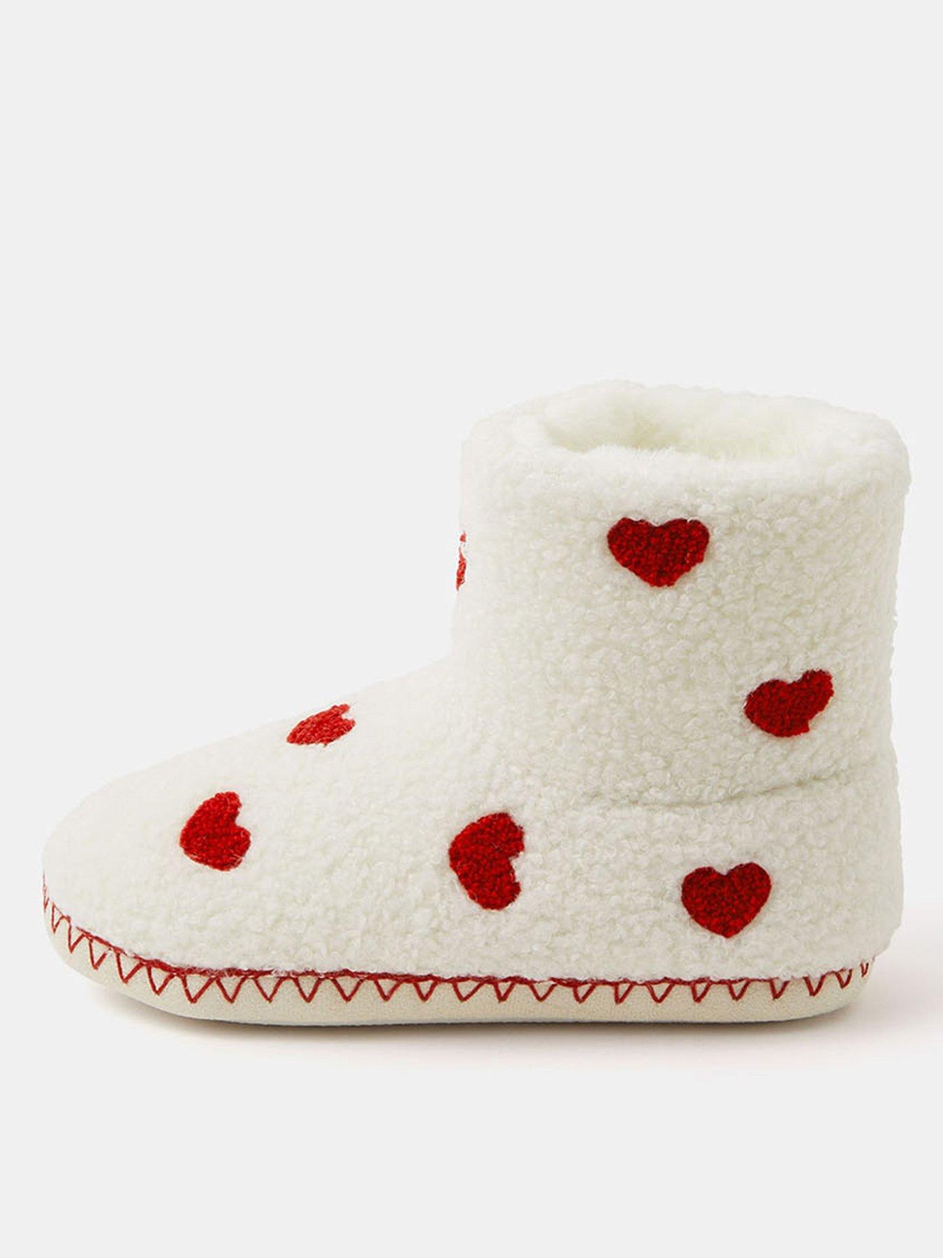  image of accessorize-girls-heart-slipper-boots-beige