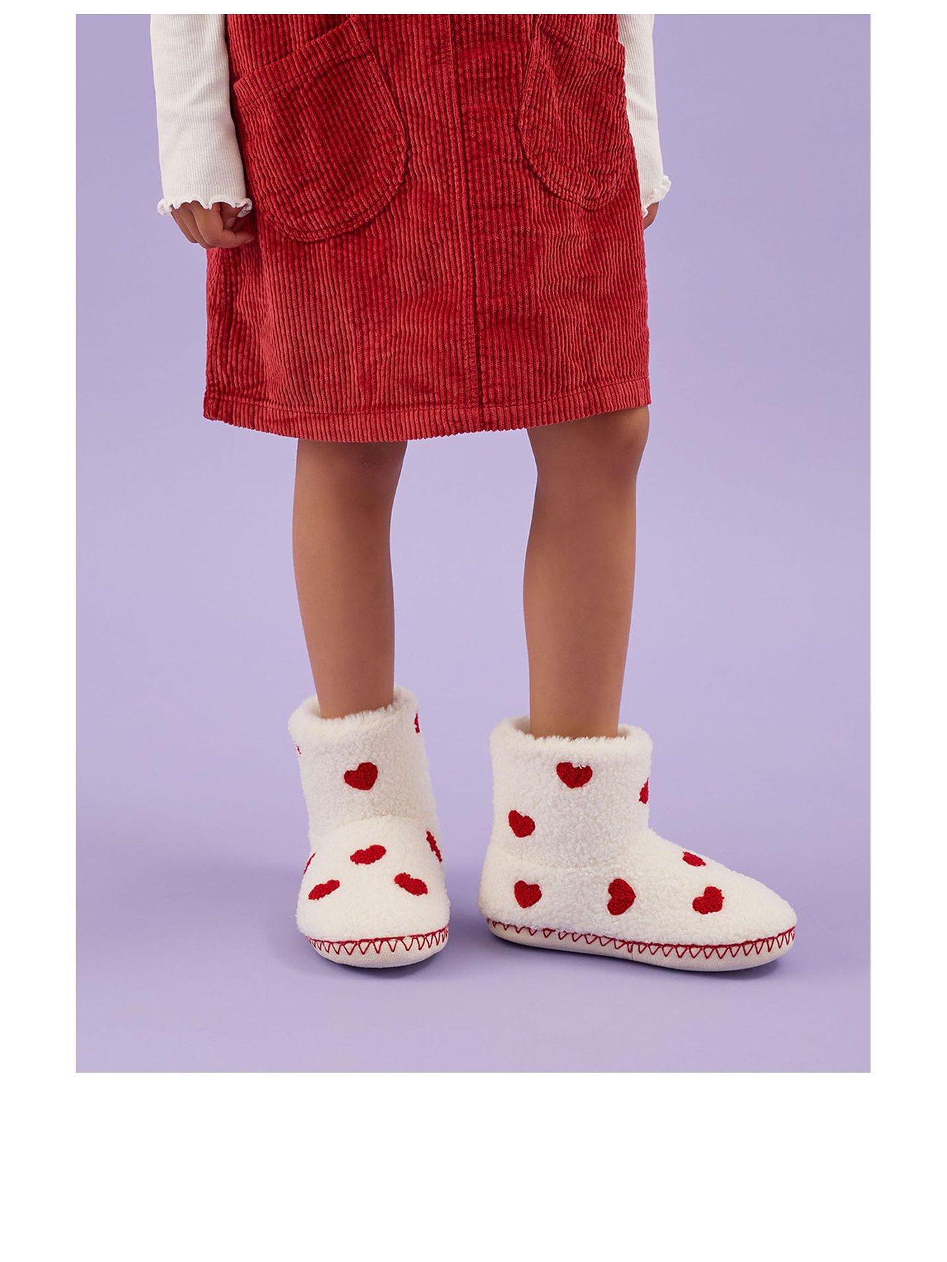  image of accessorize-girls-heart-slipper-boots-beige