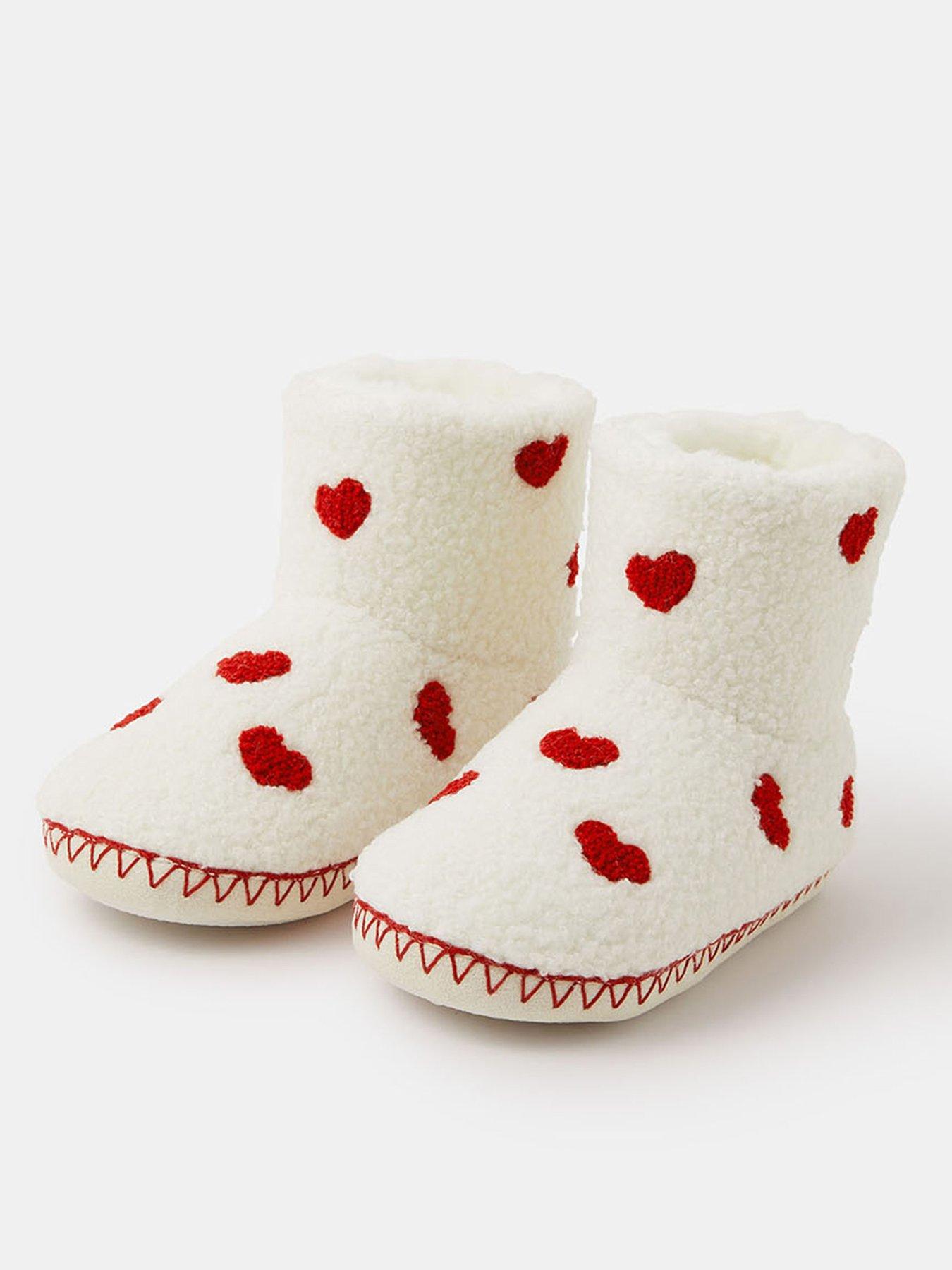  image of accessorize-girls-heart-slipper-boots-beige
