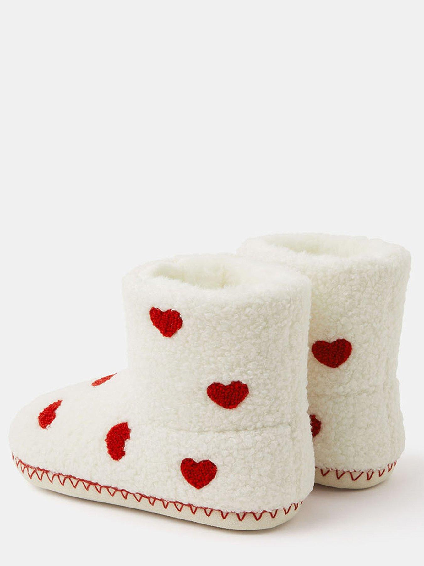  image of accessorize-girls-heart-slipper-boots-beige