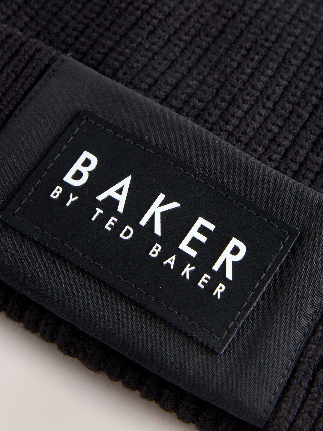  image of ted-baker-older-boys-beanie-set-black