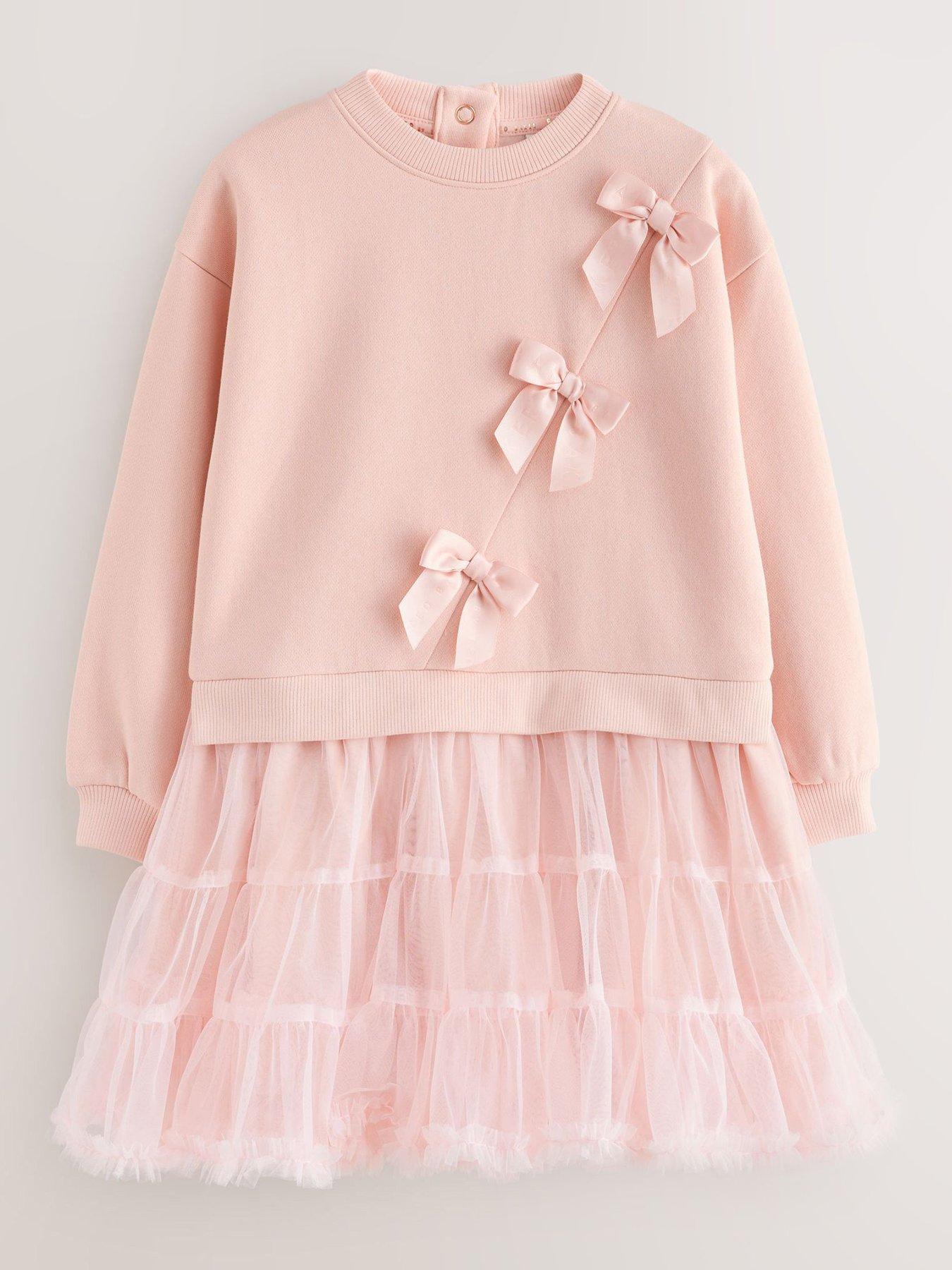 Image 1 of 5 of Ted Baker Older Girls Mock Bow Dress - Pink