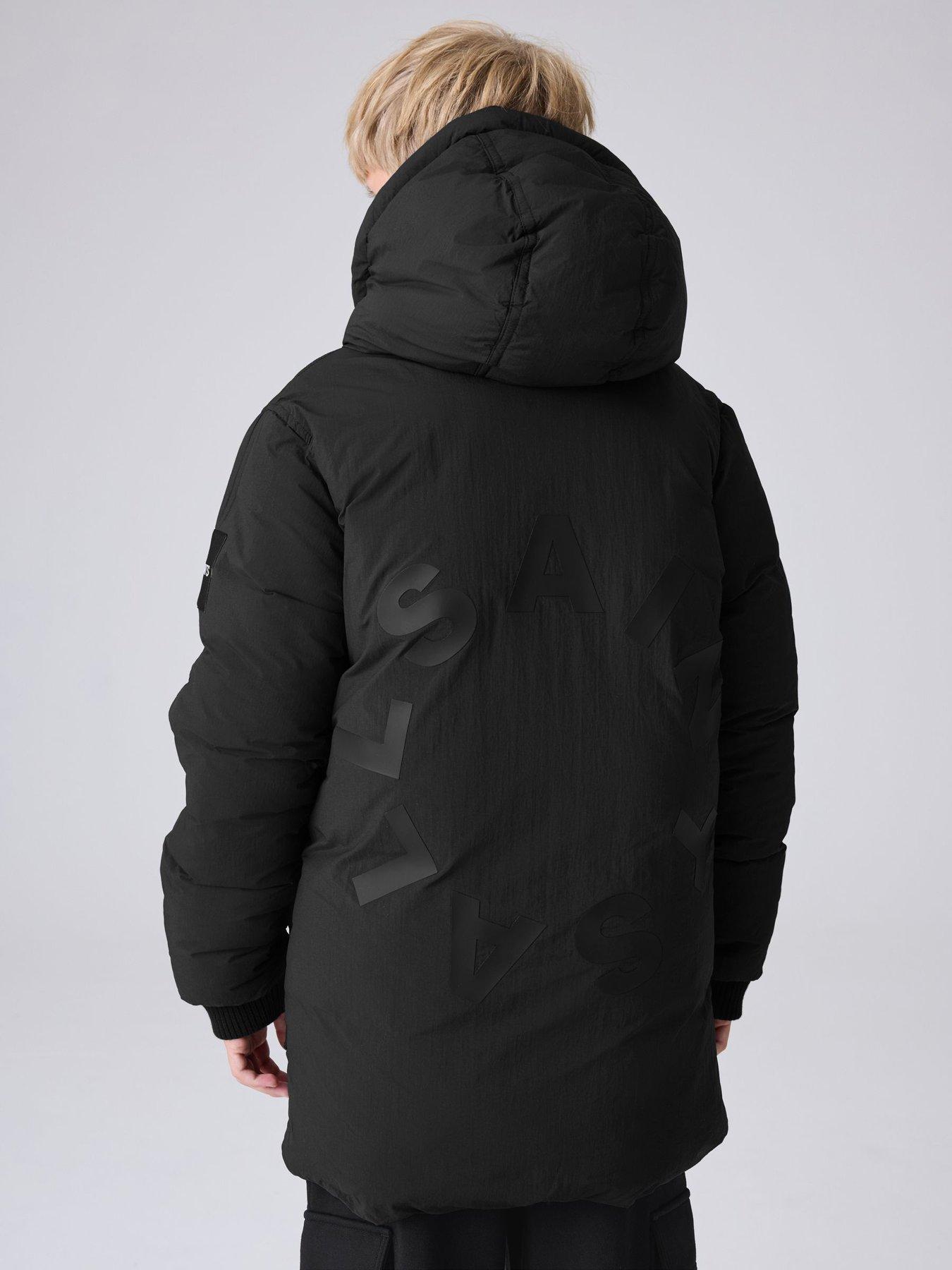  image of smallsaints-older-boys-tierra-longline-coat-black