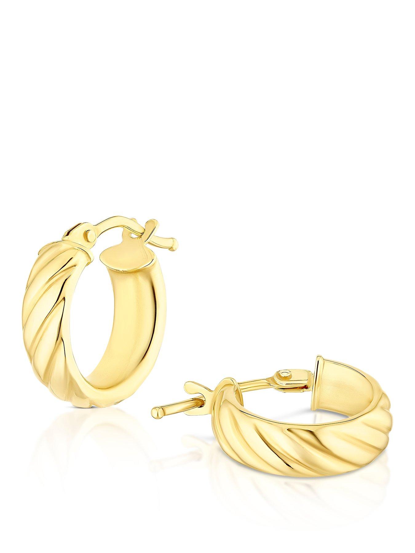 undefined 9ct Gold Twist Huggie 8mm - One Colour