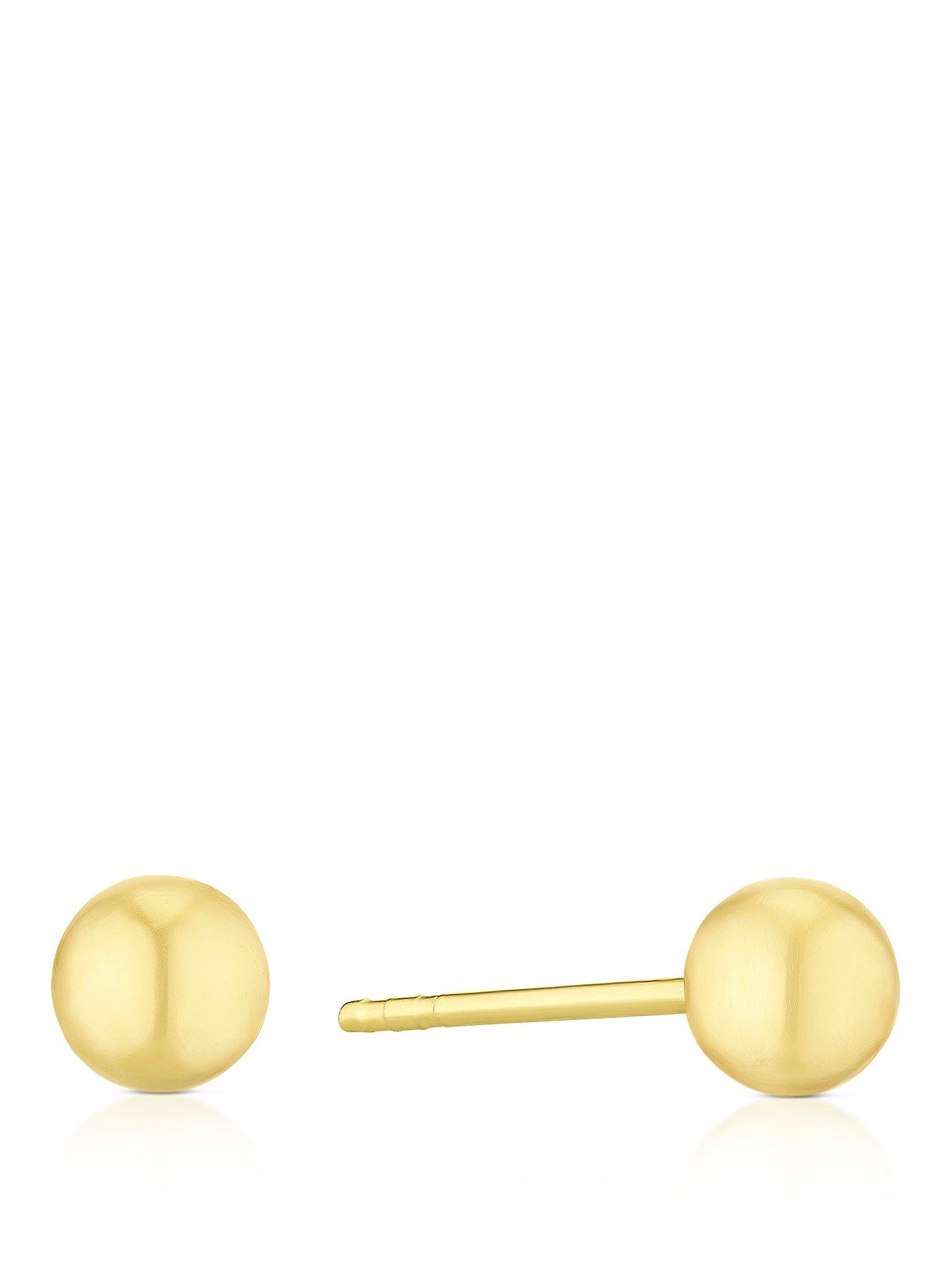 Ernest Jones 18Ct Gold Ball Studs 4mm